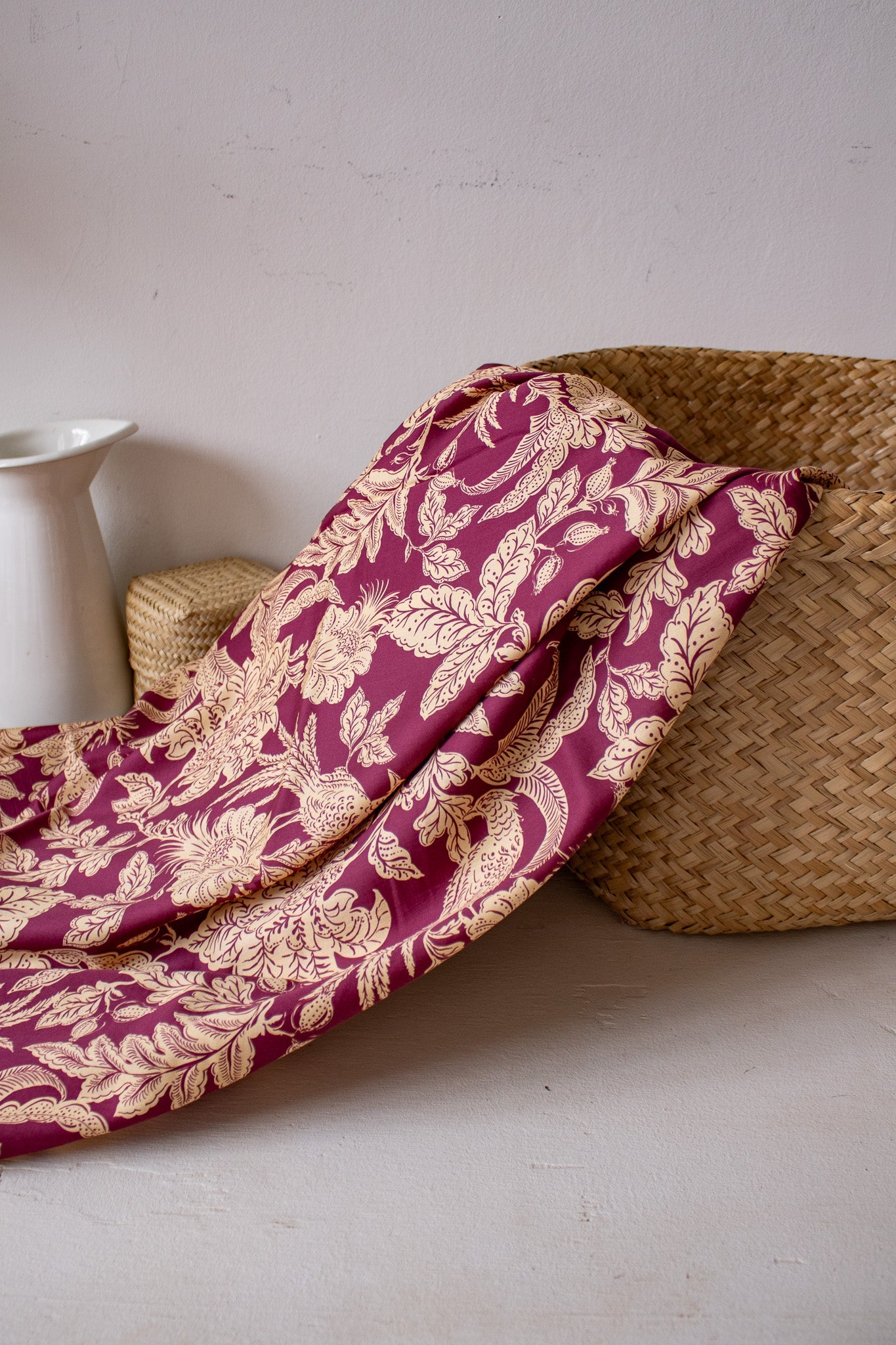 Batiste de coton Hana - coloris lie de vin - Joli Lab