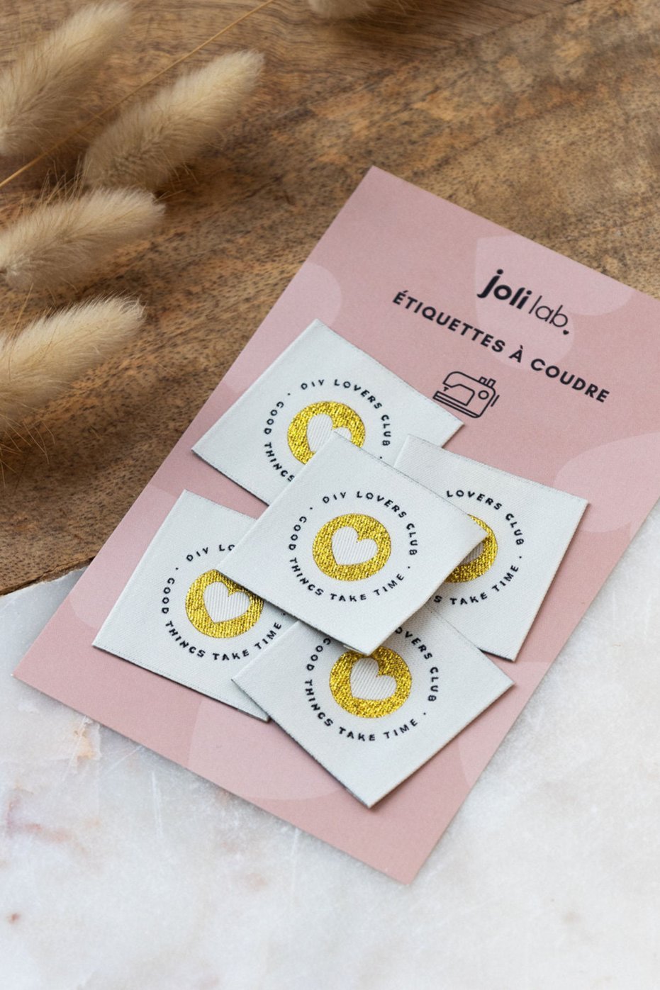 Étiquettes tissées - DIY LOVERS CLUB (lot de 5) - Joli Lab