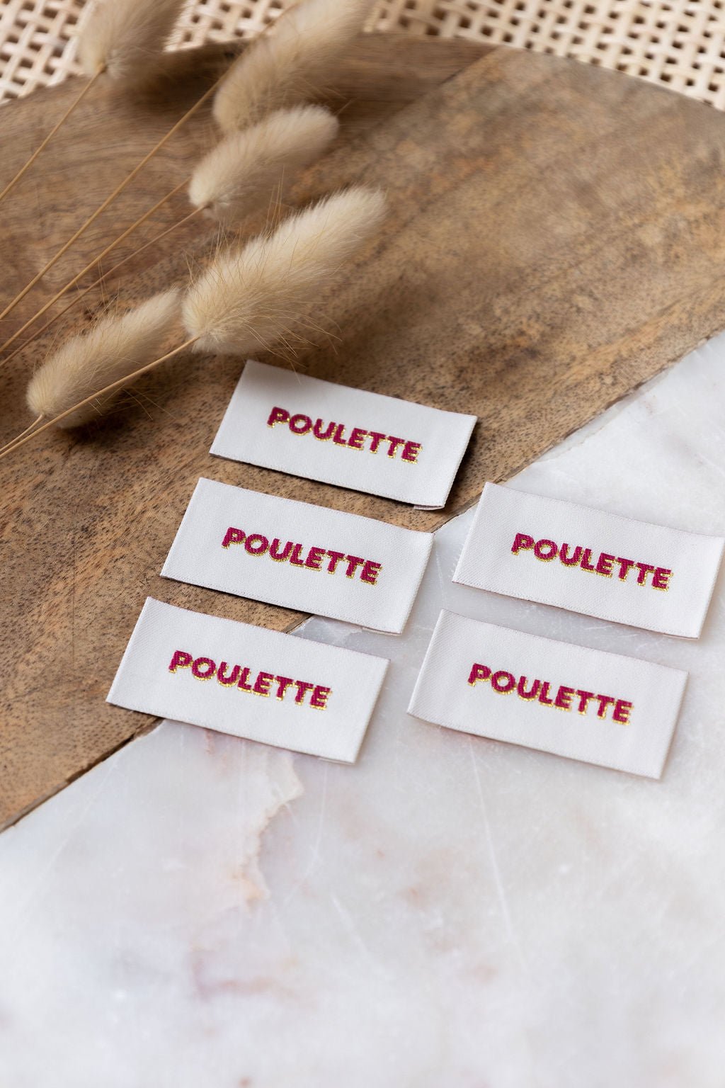 Étiquettes tissées - POULETTE (lot de 5) - Joli Lab