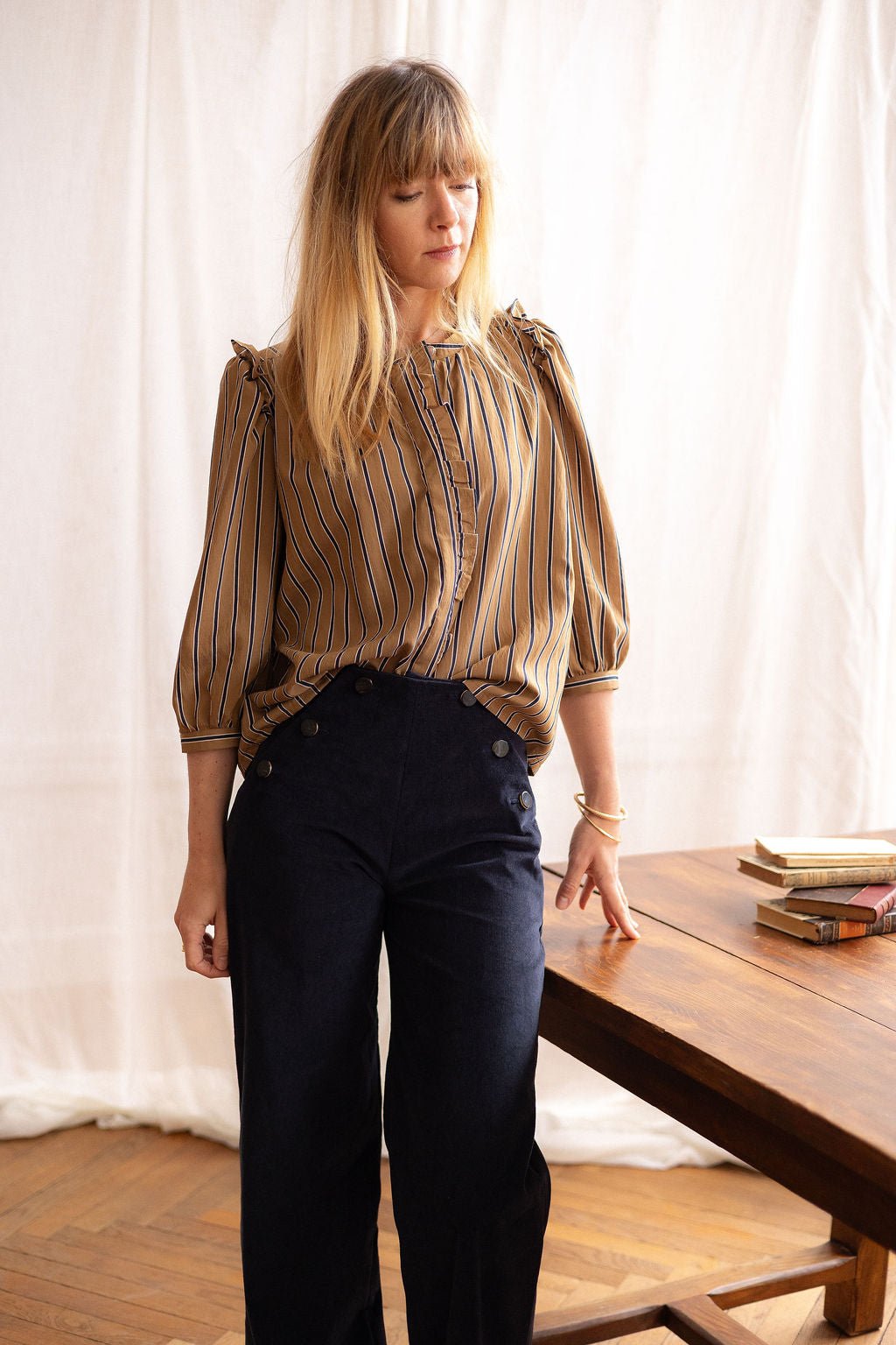 Joli Kit Couture - Blouse Lila rayée cappuccino - Joli Lab