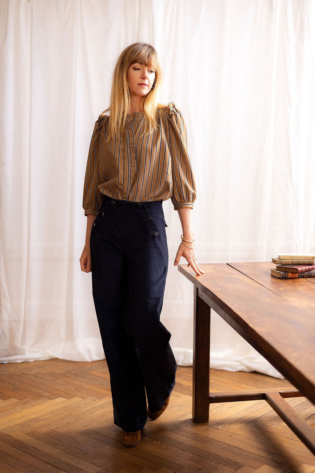 Joli Kit Couture - Blouse Lila rayée cappuccino - Joli Lab