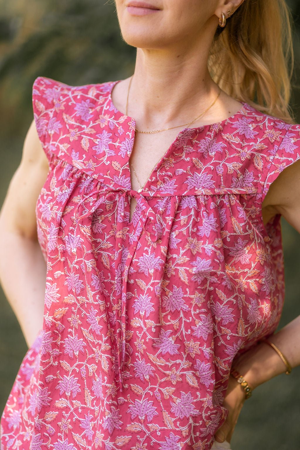 Joli Kit Couture - Blouse Romy coton indien rose - Joli Lab