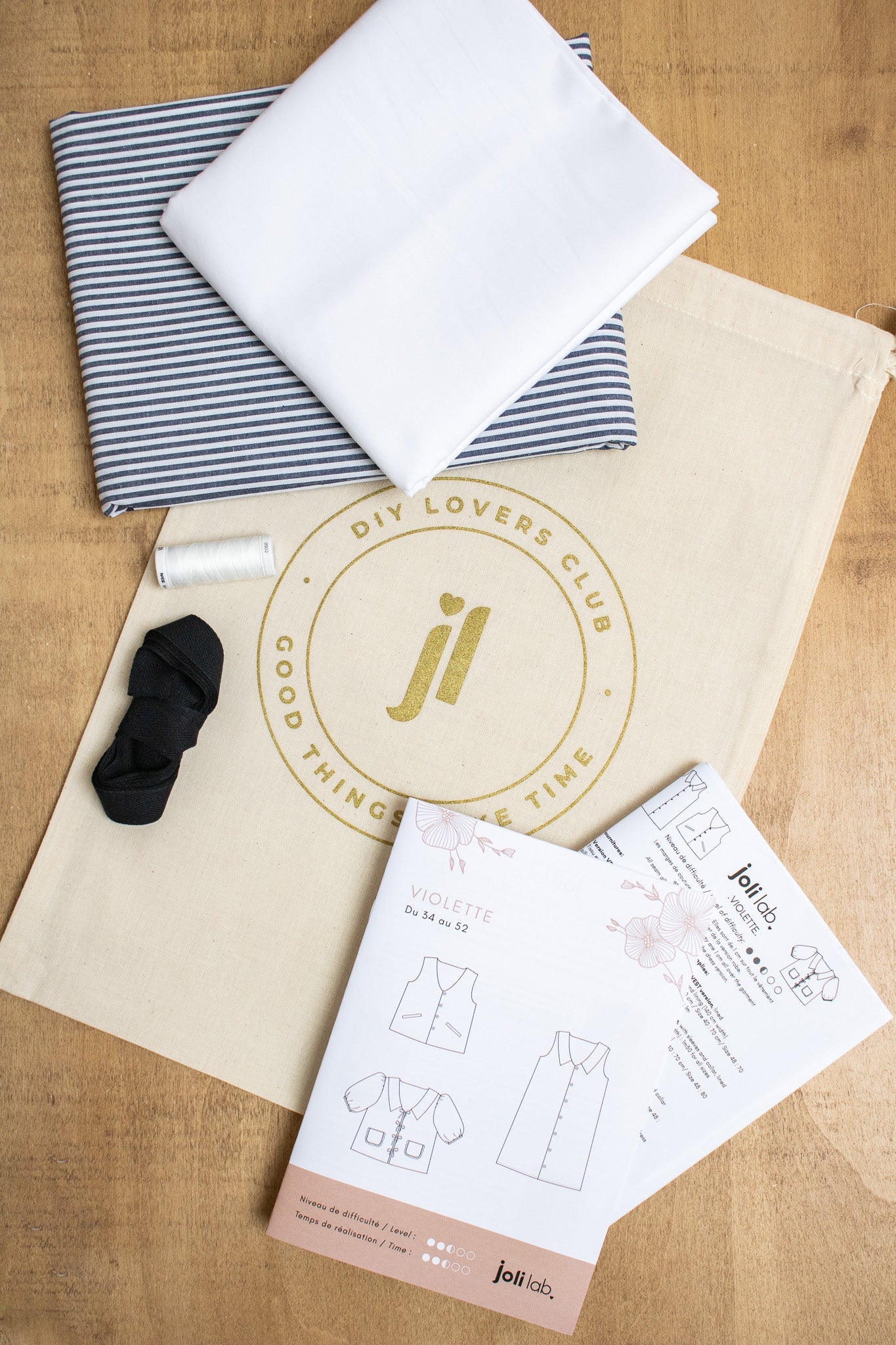 Joli Kit Couture - Blouse Violette rayée - Joli Lab