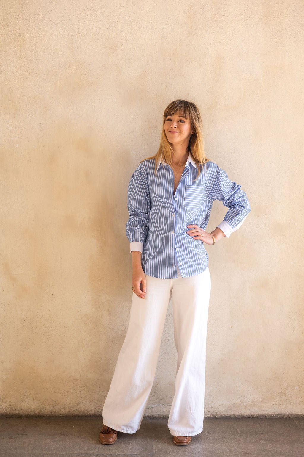 Joli Kit Couture - Chemise Camille rayée col blanc - Joli Lab