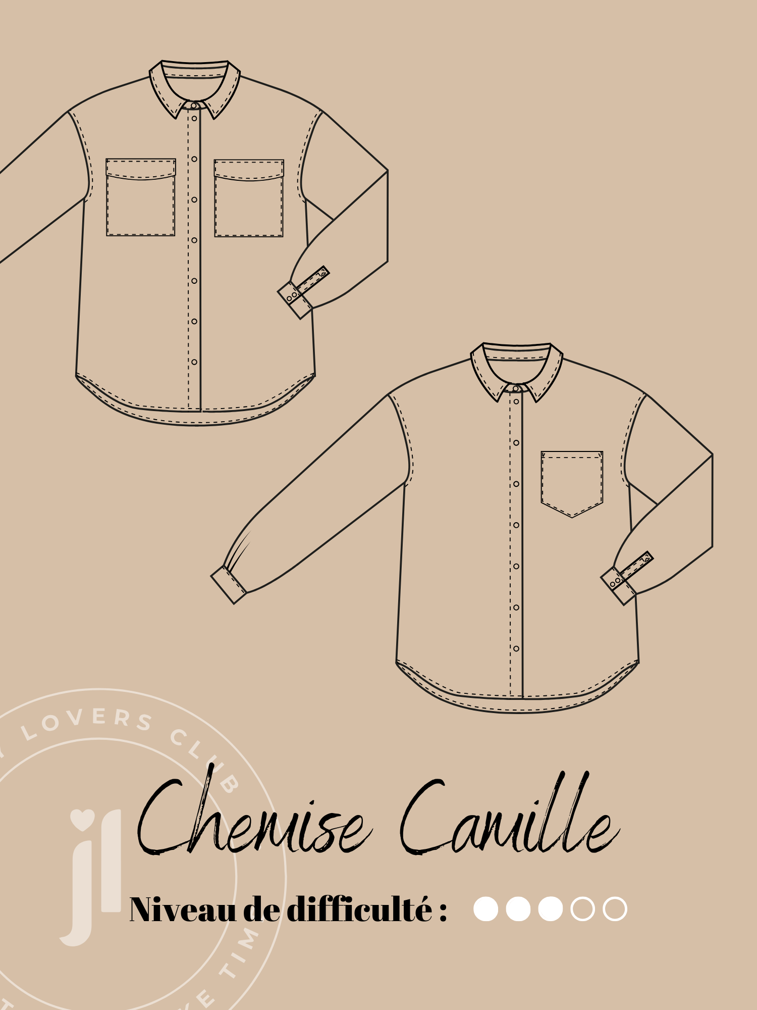 Joli Kit Couture - Chemise Camille rayée col blanc - Joli Lab