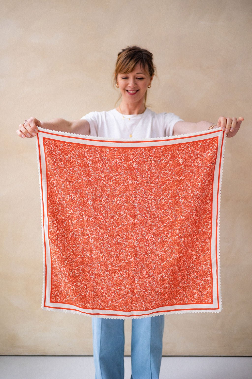 Joli Kit Couture - Foulard Flora orange sanguine - Joli Lab
