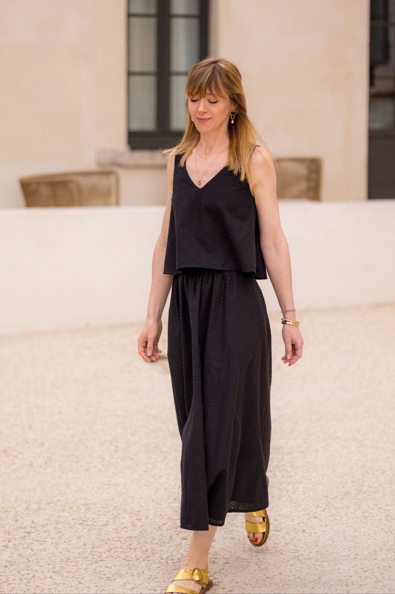 Joli Kit Couture - Jupe Iris coton brodé noir - Joli Lab