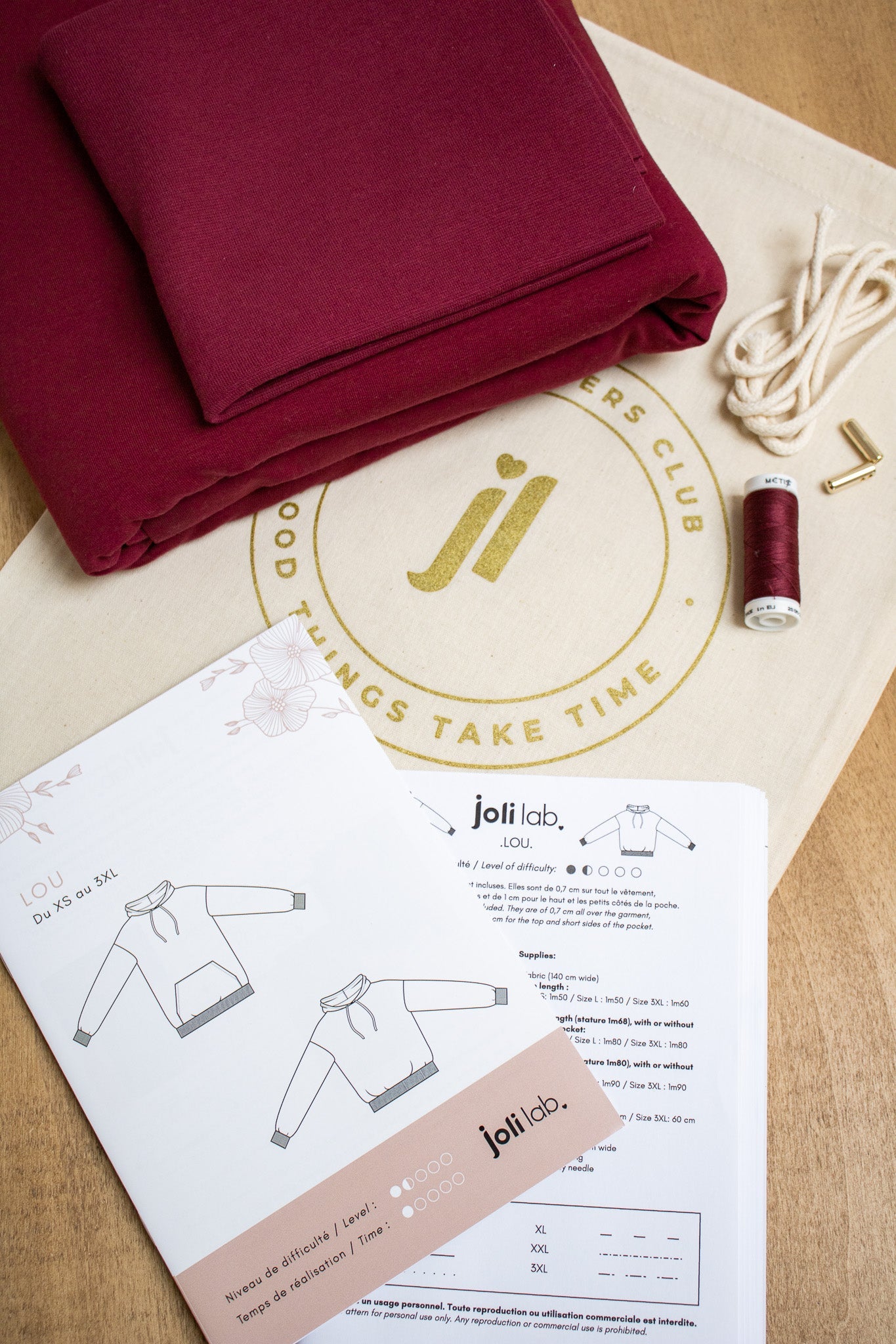 Joli Kit Couture - Sweat Lou lie de vin - Joli Lab