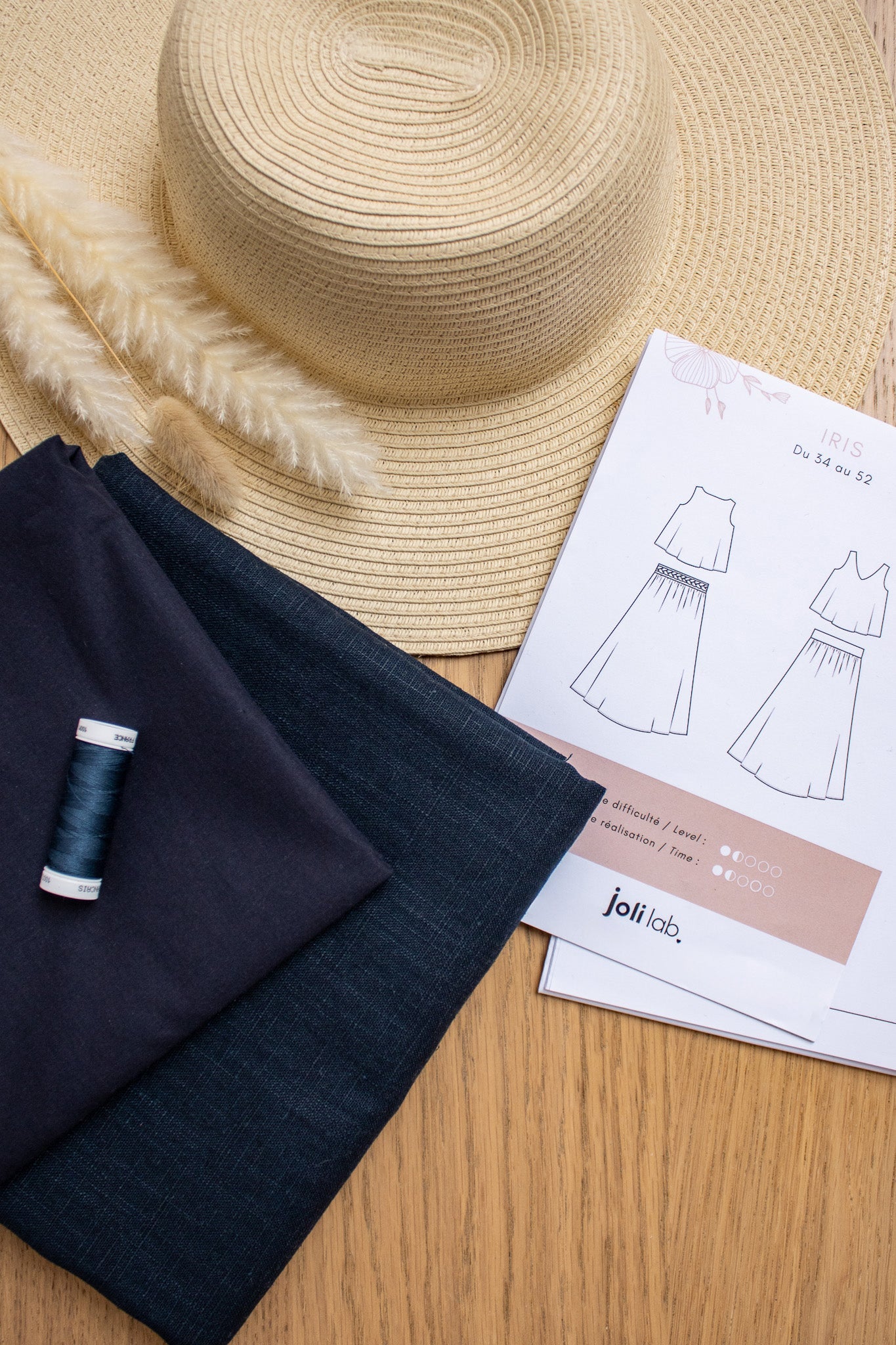Joli Kit Couture - Top Iris lin marine - Joli Lab