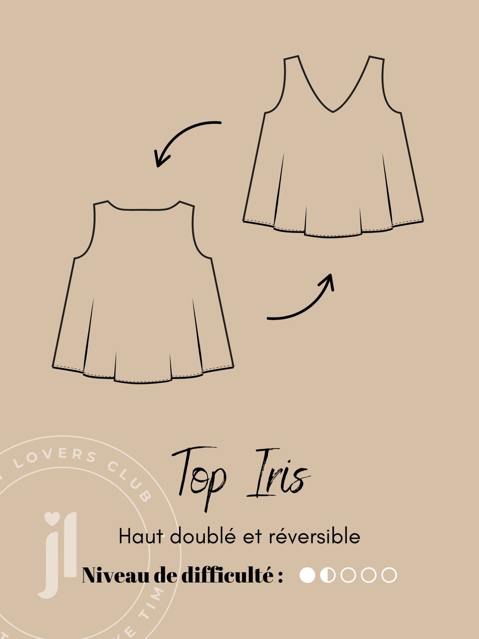 Joli Kit Couture - Top Iris lin marine - Joli Lab