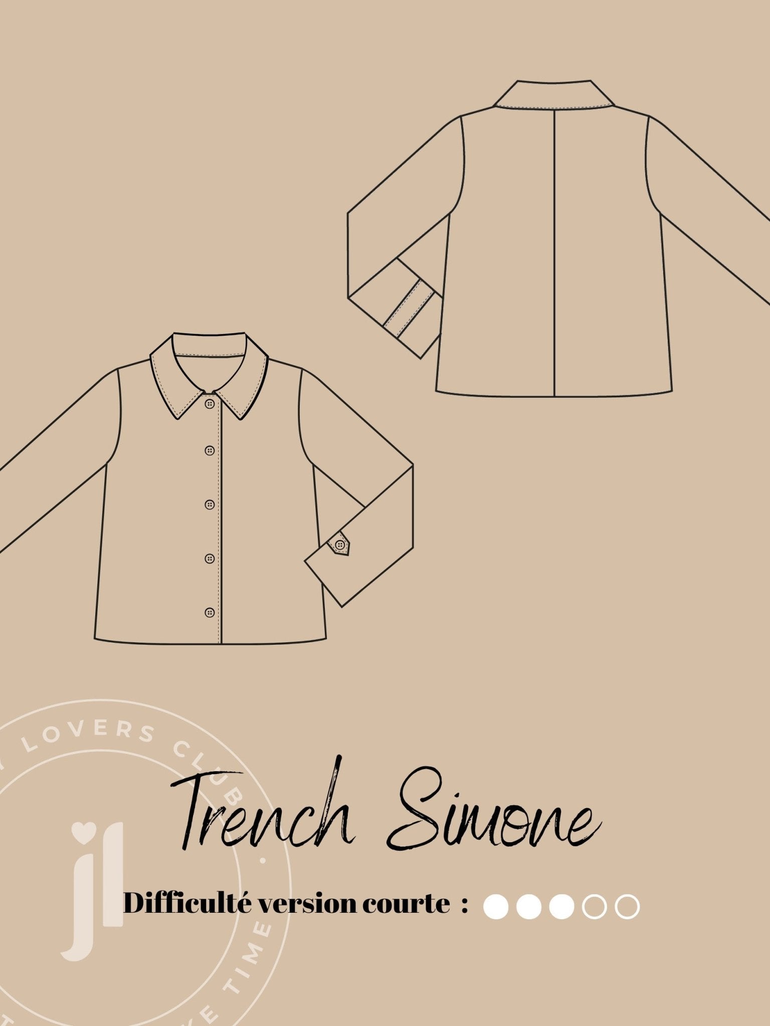 Joli Kit Couture - Trench Simone court kaki - Joli Lab