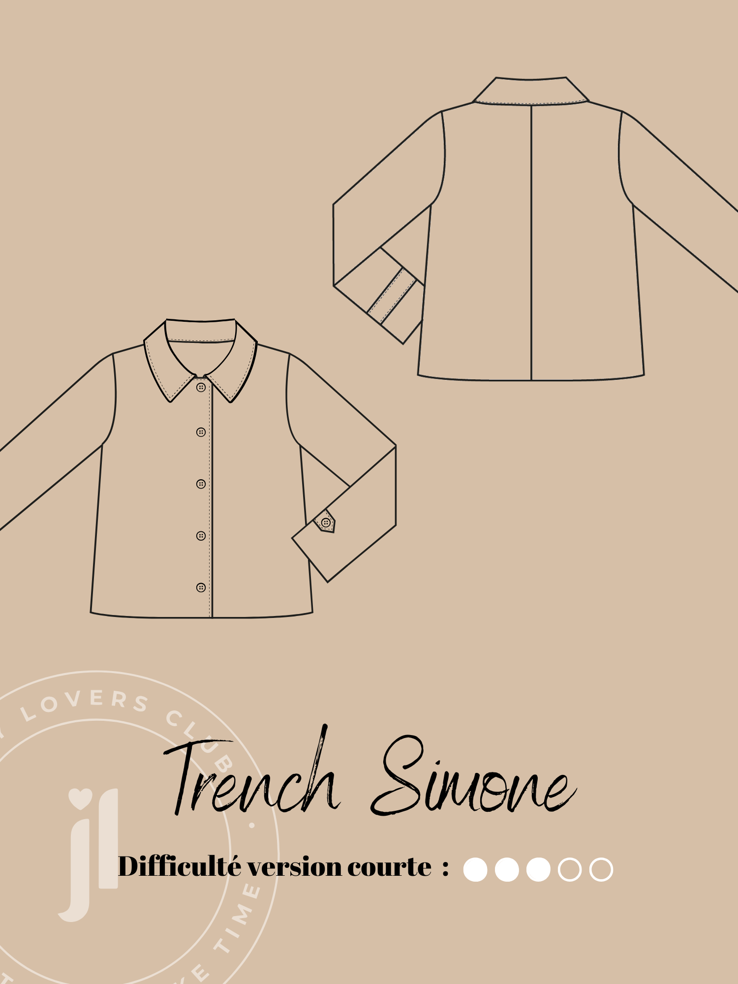 Joli Kit Couture - Trench Simone court marine - Joli Lab