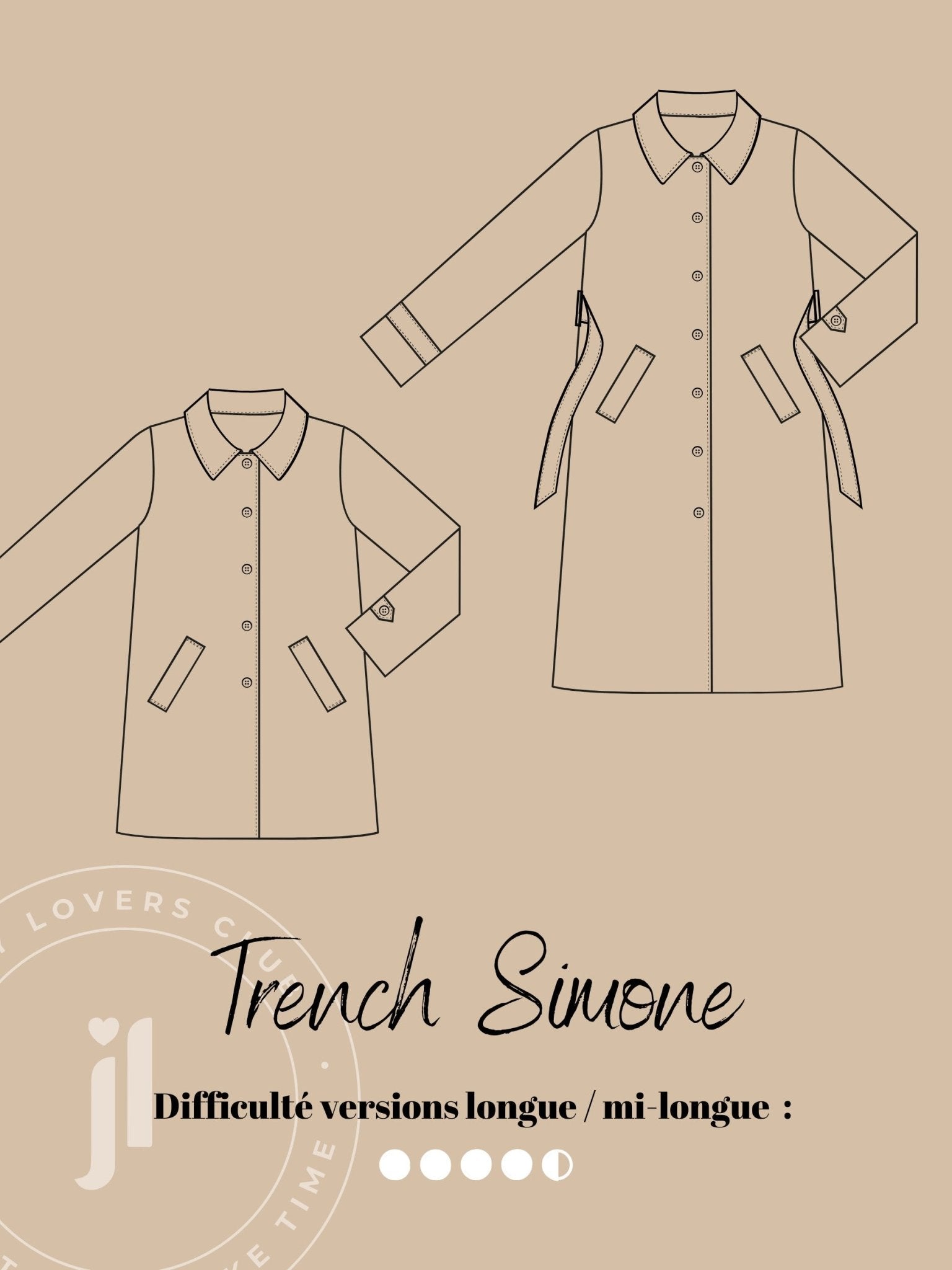 Joli Kit Couture - Trench Simone long beige - Joli Lab