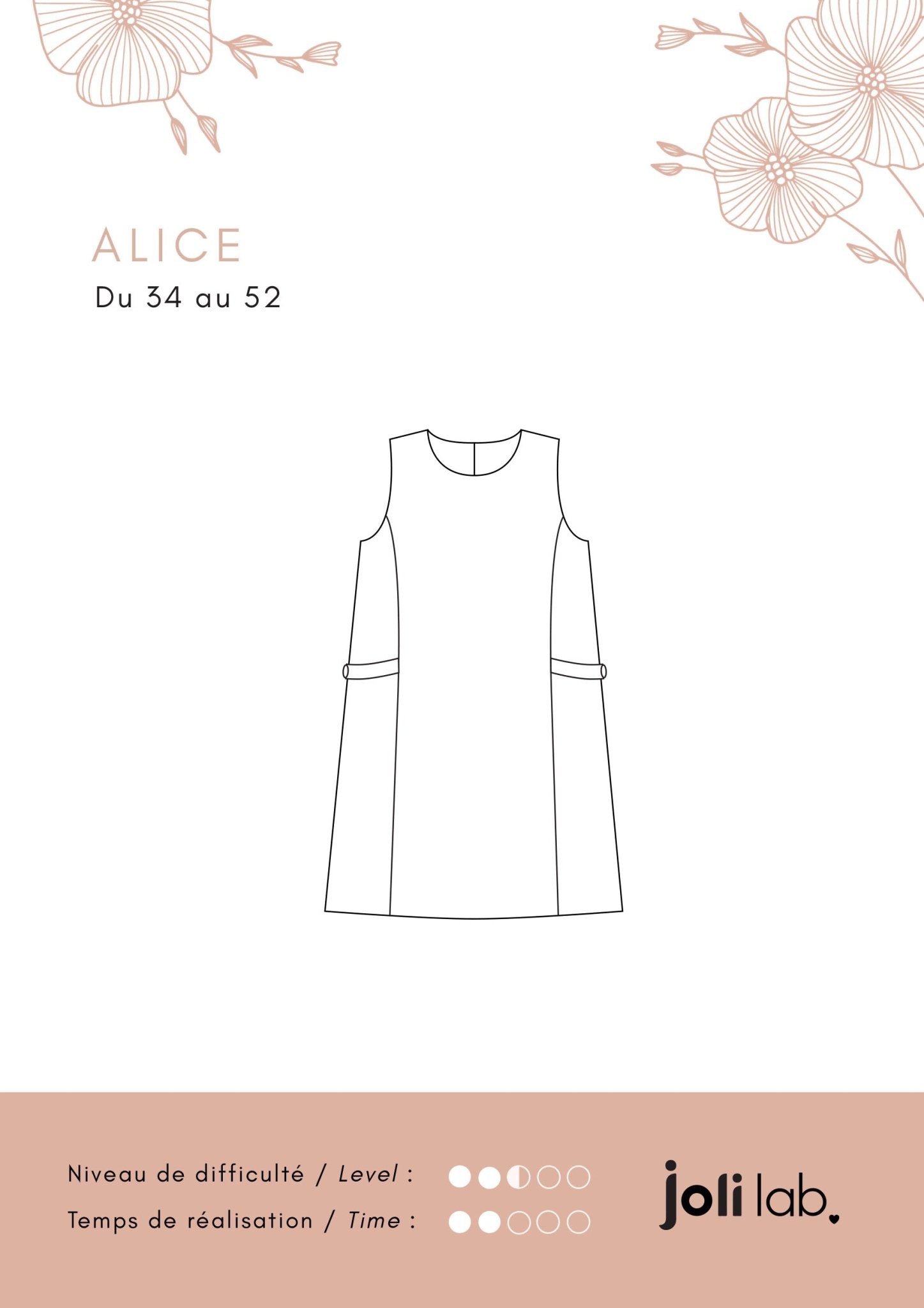 Robe Alice - Patron Couture PDF ou Pochette - Joli Lab