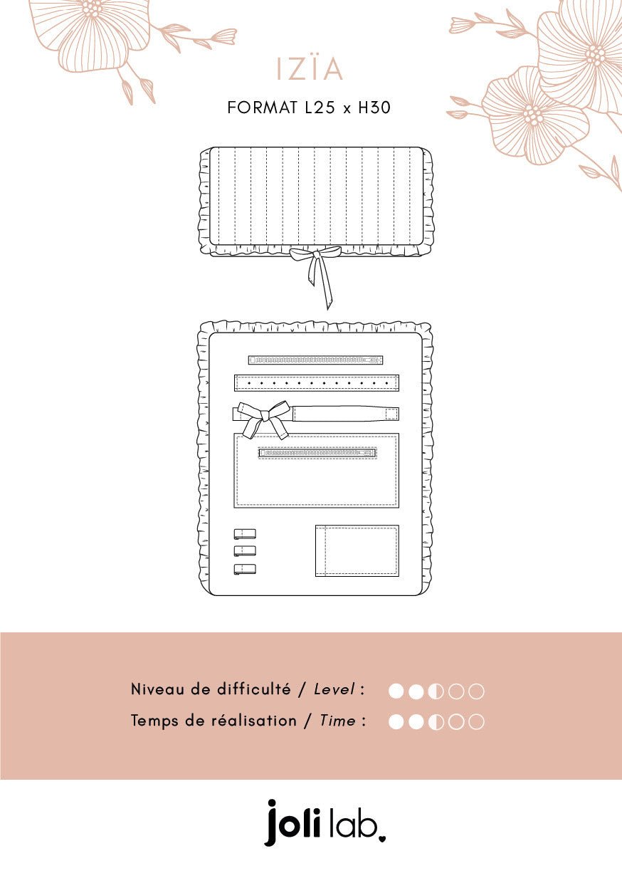 Trousse Izïa - Patron Couture PDF ou Pochette - Joli Lab