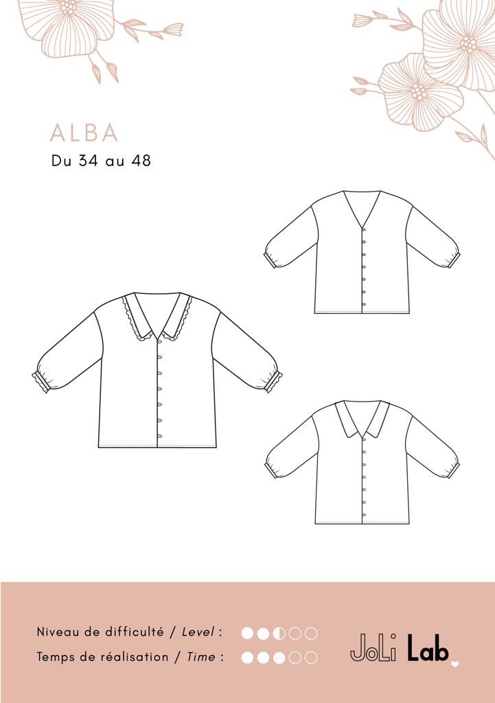 Blouse Alba - Patron Couture PDF ou Pochette - Joli Lab