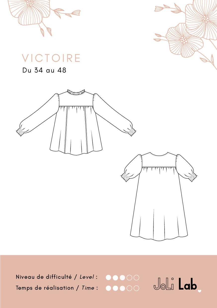 Blouse/Robe Victoire - Patron Couture PDF ou Pochette - Joli Lab