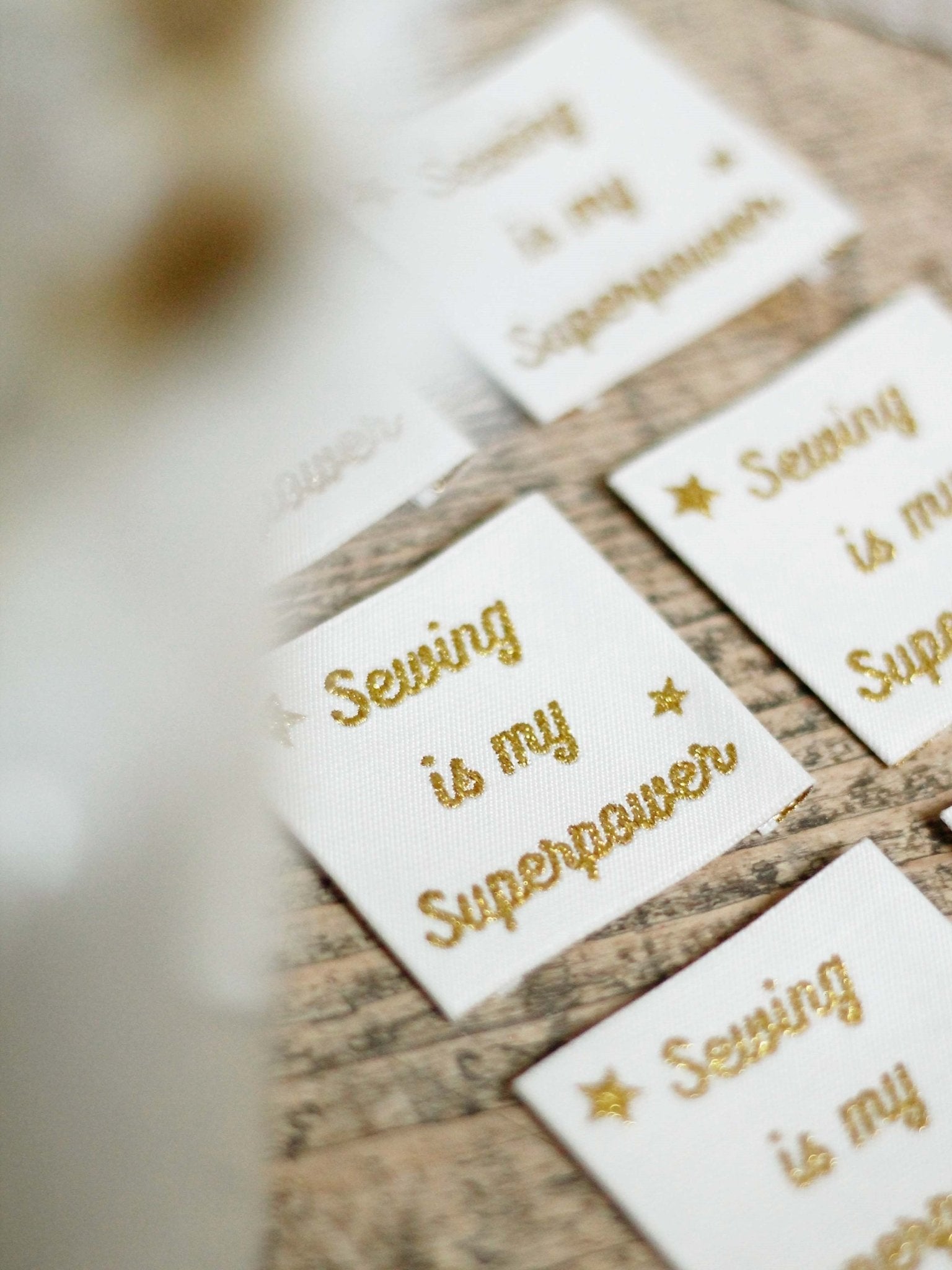 Étiquettes à coudre "Sewing is my superpower" (lot de 6) - Joli Lab