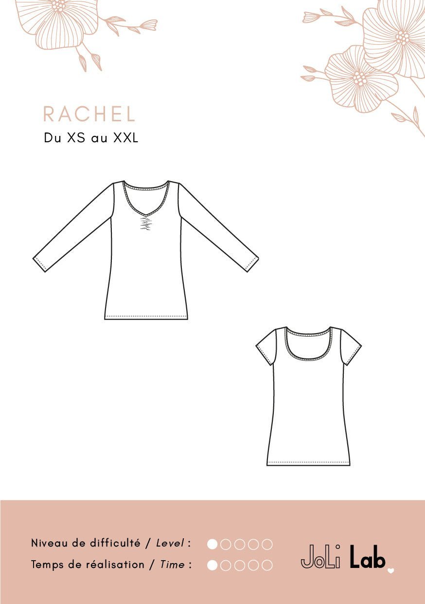 Joli Kit Couture DUO - t-shirt Rachel ajouré (écru + noir) - Joli Lab