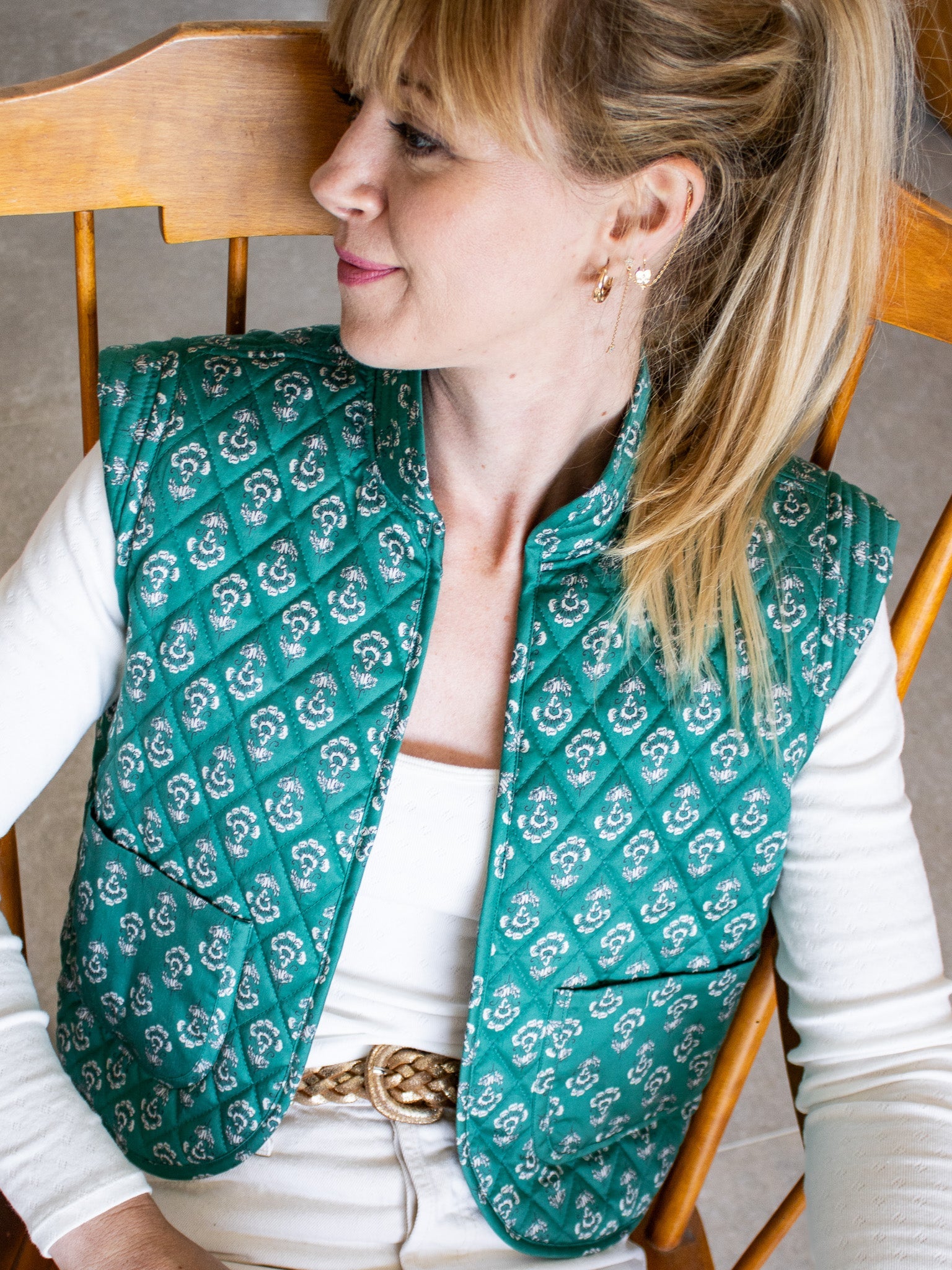 Joli Kit Couture - Gilet Anouck vert - Joli Lab