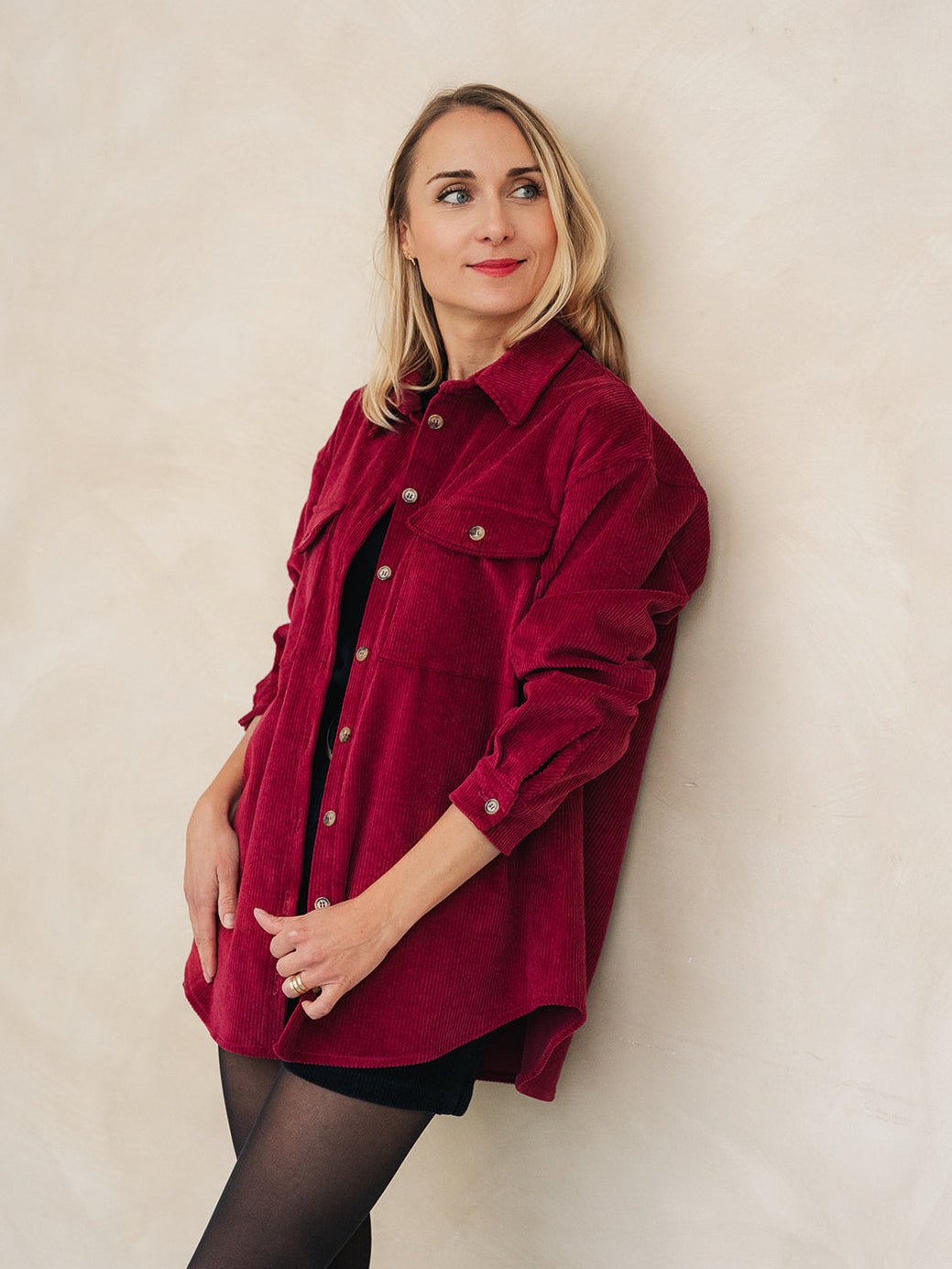 Joli Kit Couture - Surchemise Camille velours framboise - Joli Lab