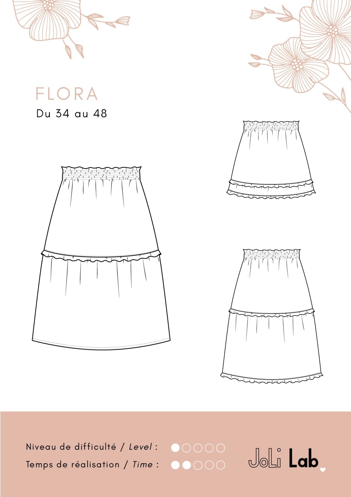 Jupe Flora - Patron PDF ou POCHETTE - Joli Lab