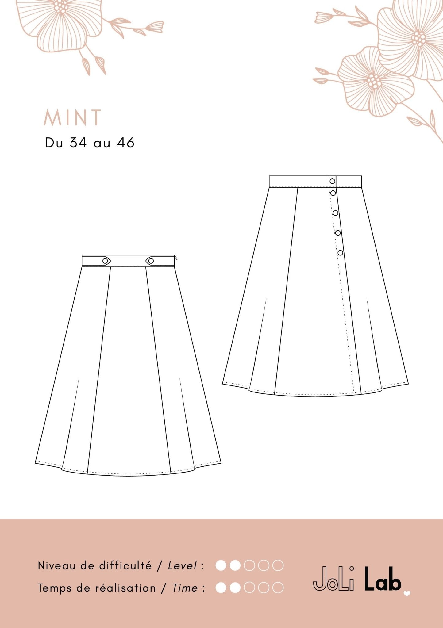 Jupe Mint - Patron PDF ou POCHETTE - Joli Lab