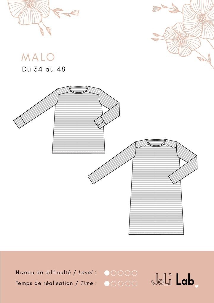 Marinière Malo - Patron Couture PDF ou Pochette - Joli Lab
