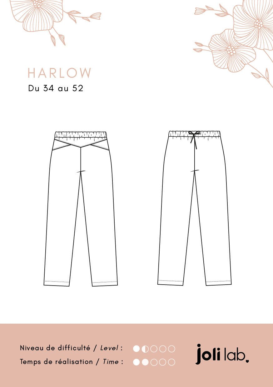 Pantalon Harlow - Patron Couture PDF ou Pochette - Joli Lab