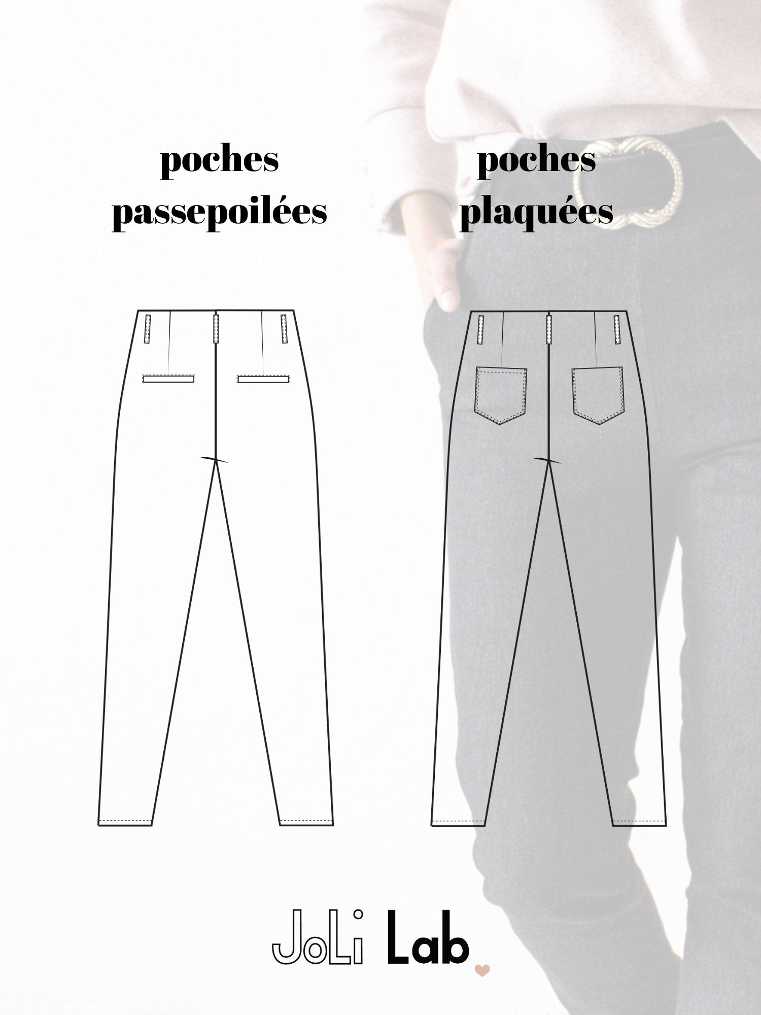 Pantalon Ines - Patron Couture PDF ou Pochette - Joli Lab
