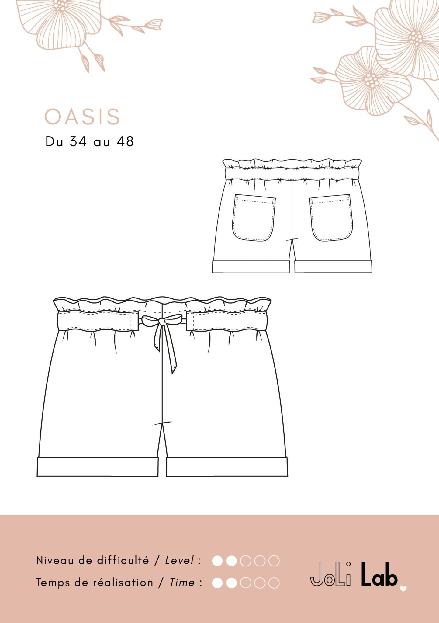 Short Oasis - Patron PDF ou POCHETTE - Joli Lab