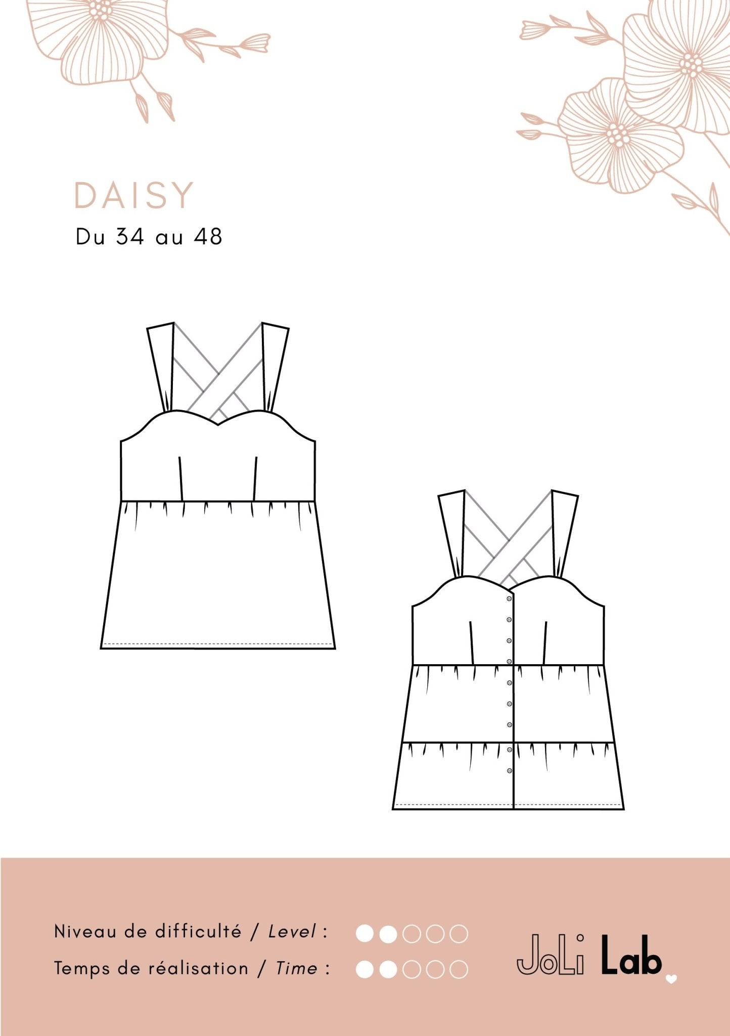 Top Daisy - Patron PDF ou pochette - Joli Lab