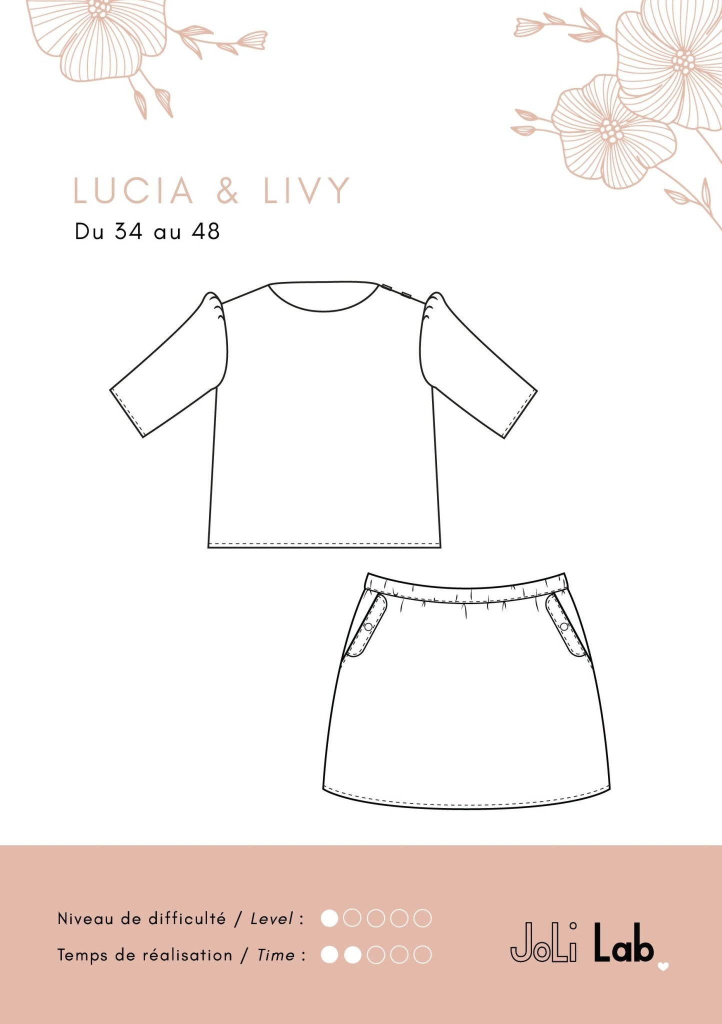 Top Lucia & jupe Livy - Patron PDF ou pochette - Joli Lab