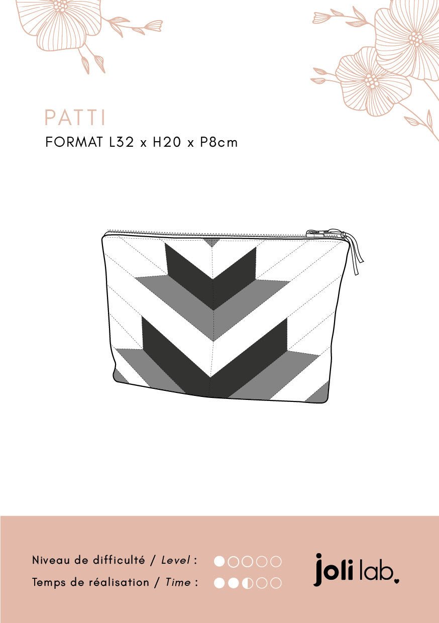 Trousse Patti - Patron Couture PDF ou Pochette - Joli LabTrousse Patti - Patron Couture PDF- Joli Lab