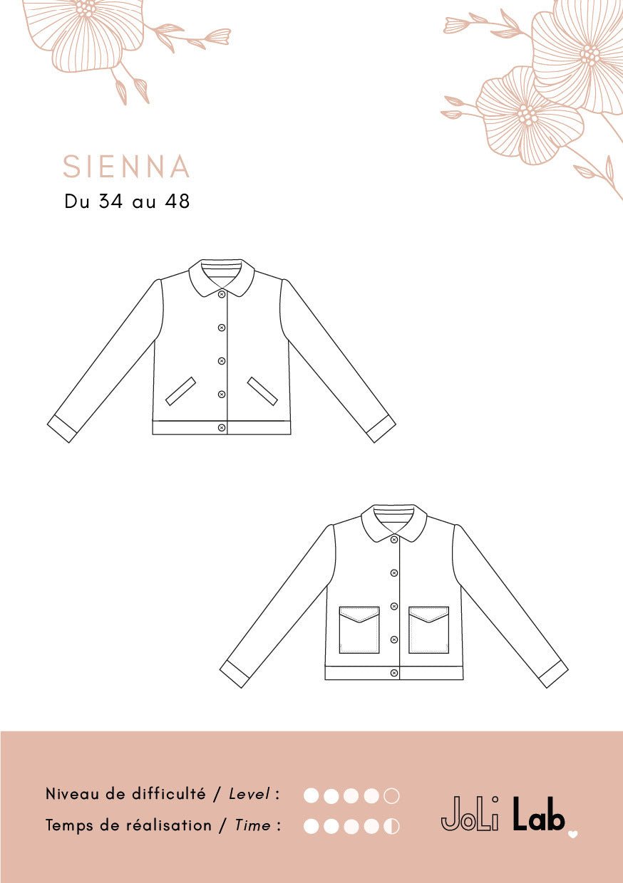 Veste Sienna - Patron Couture PDF ou Pochette - Joli Lab