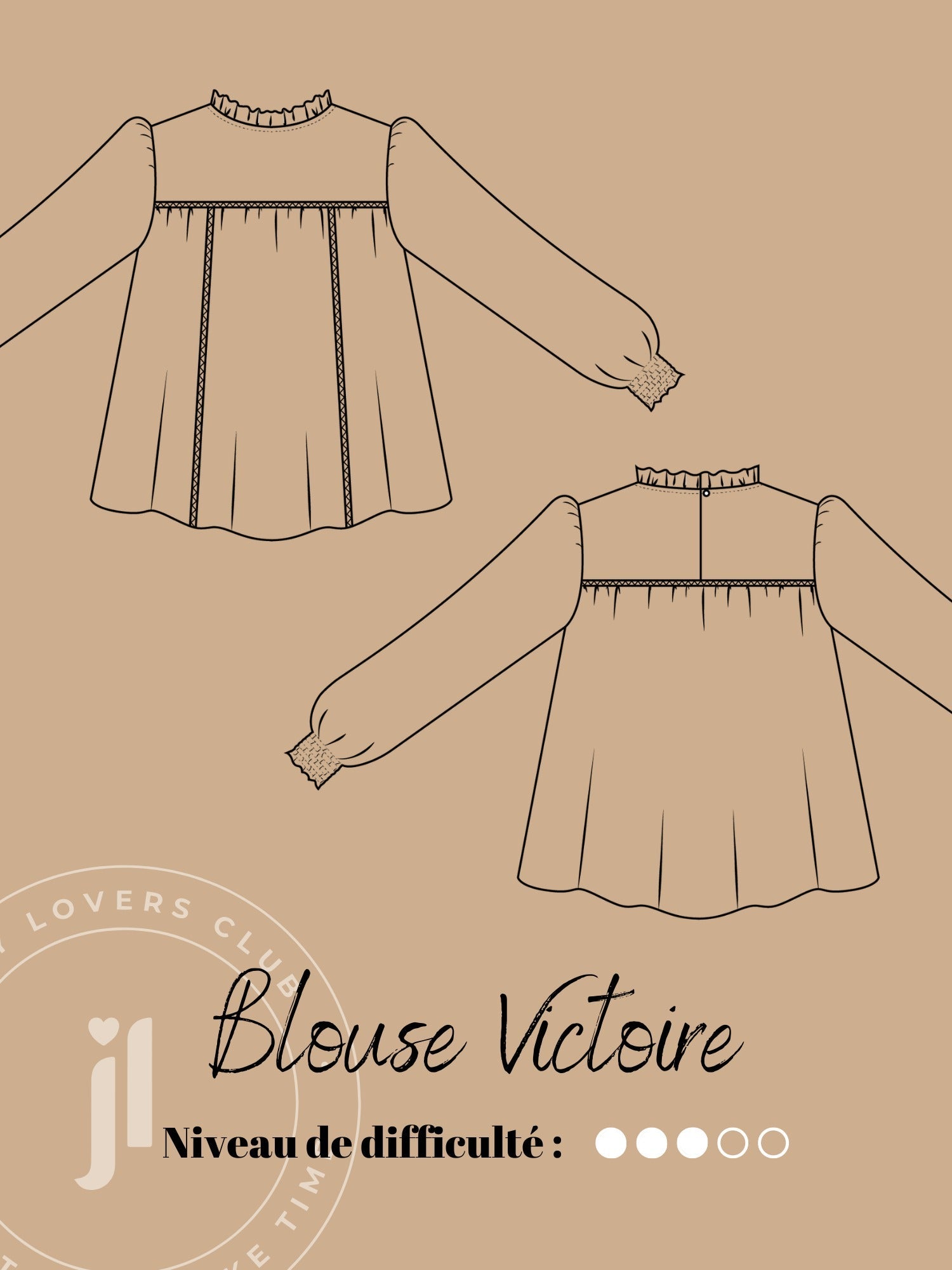 Joli Kit Couture - Blouse Victoire plumetis noir - Joli Lab