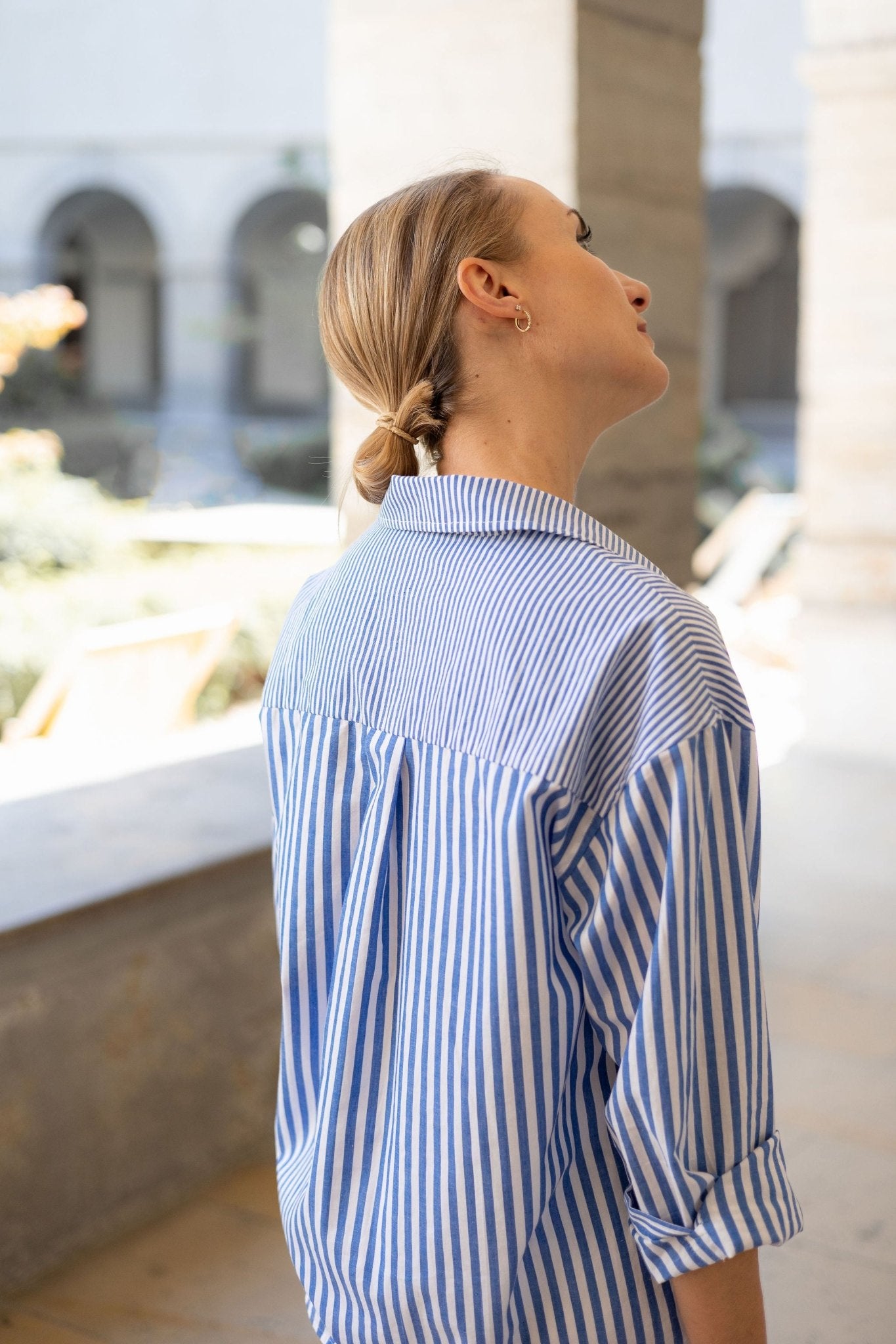 Joli sewing kit - Camille blue striped shirt - Joli Lab