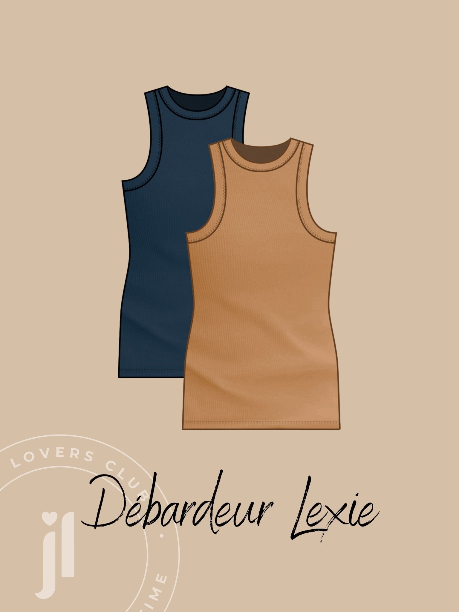 Joli Kit Couture DUO - Débardeur Lexie (caramel + marine) - Joli Lab