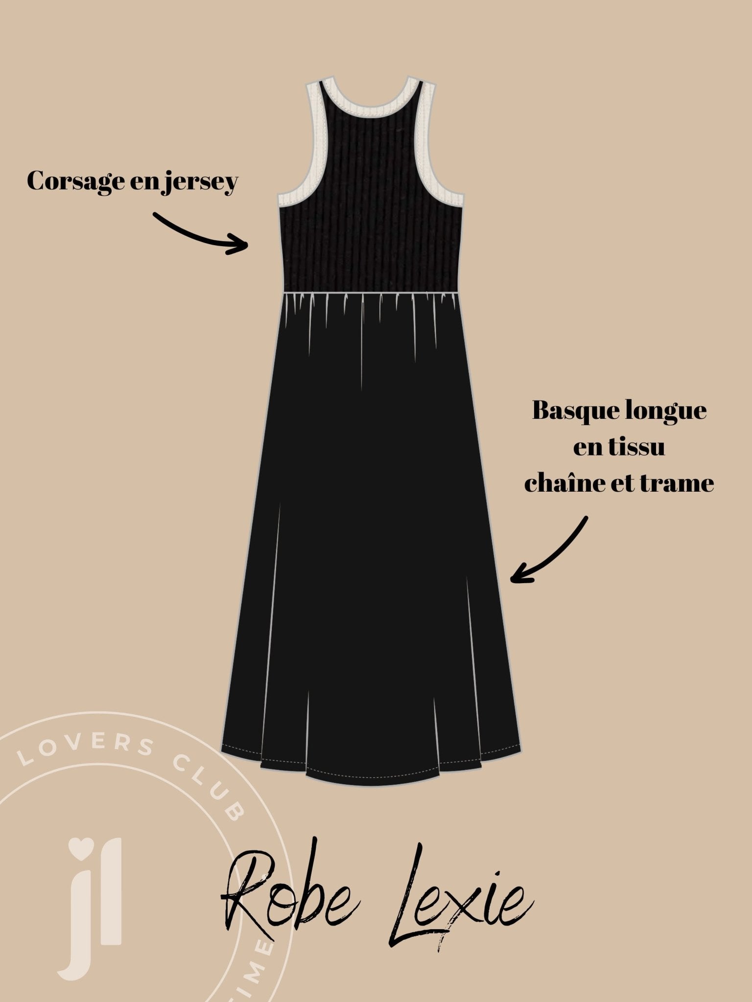 Joli Kit Couture - Robe Lexie bi - matière - Joli Lab