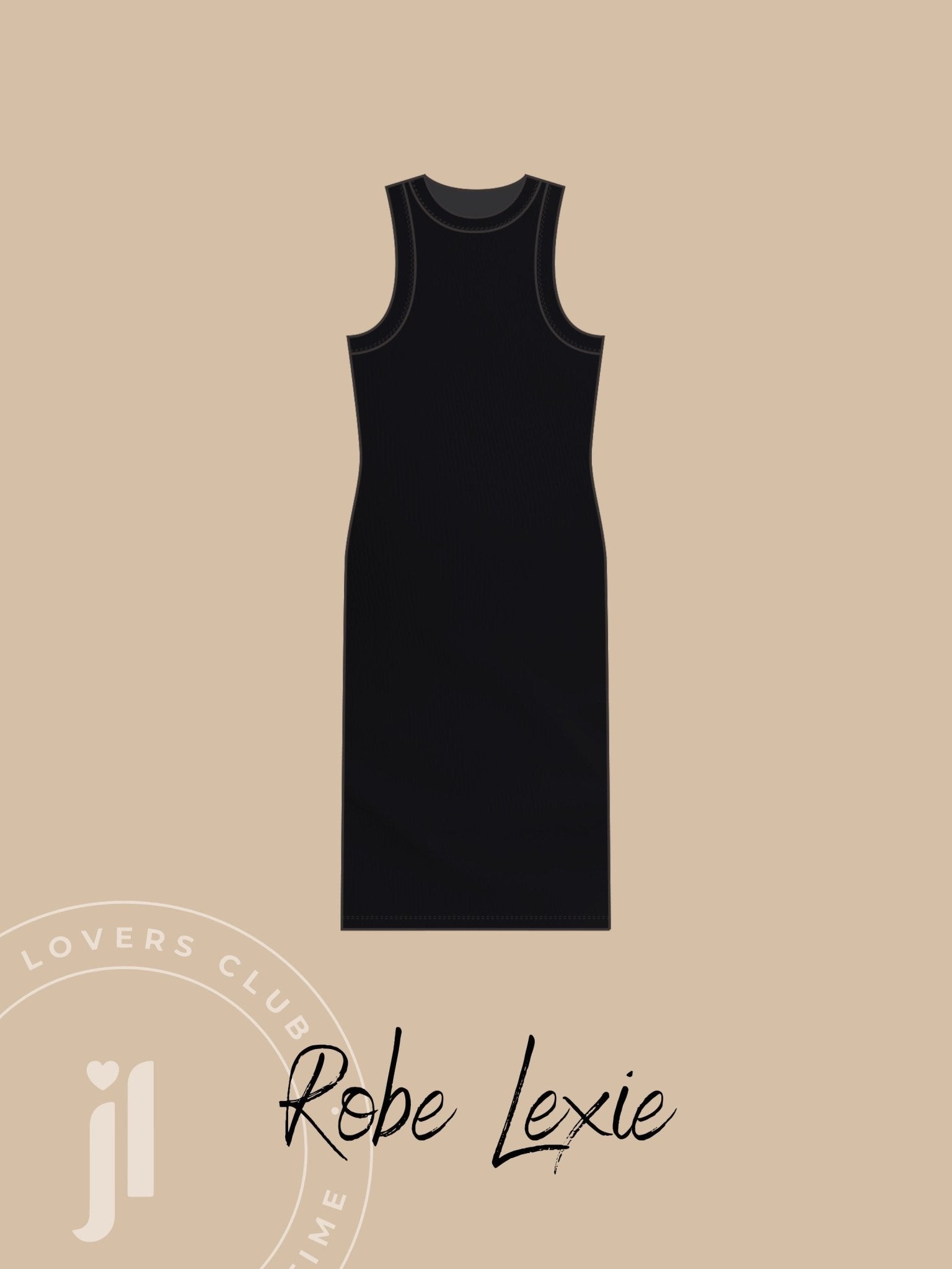 Joli Kit Couture - Robe Lexie noire longueur genou - Joli Lab
