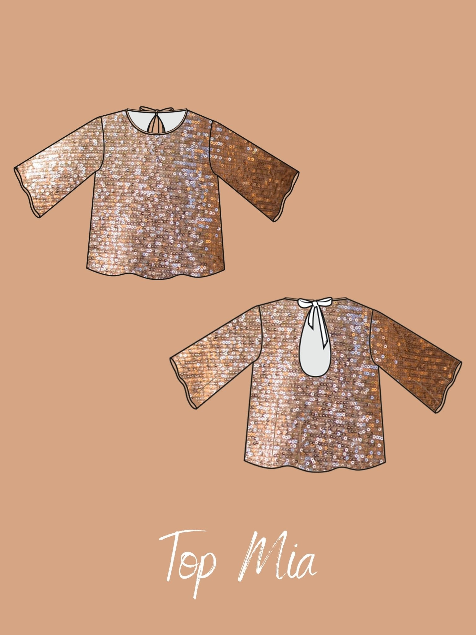 Joli Kit Couture - Top Mia sequins champagne - Joli Lab