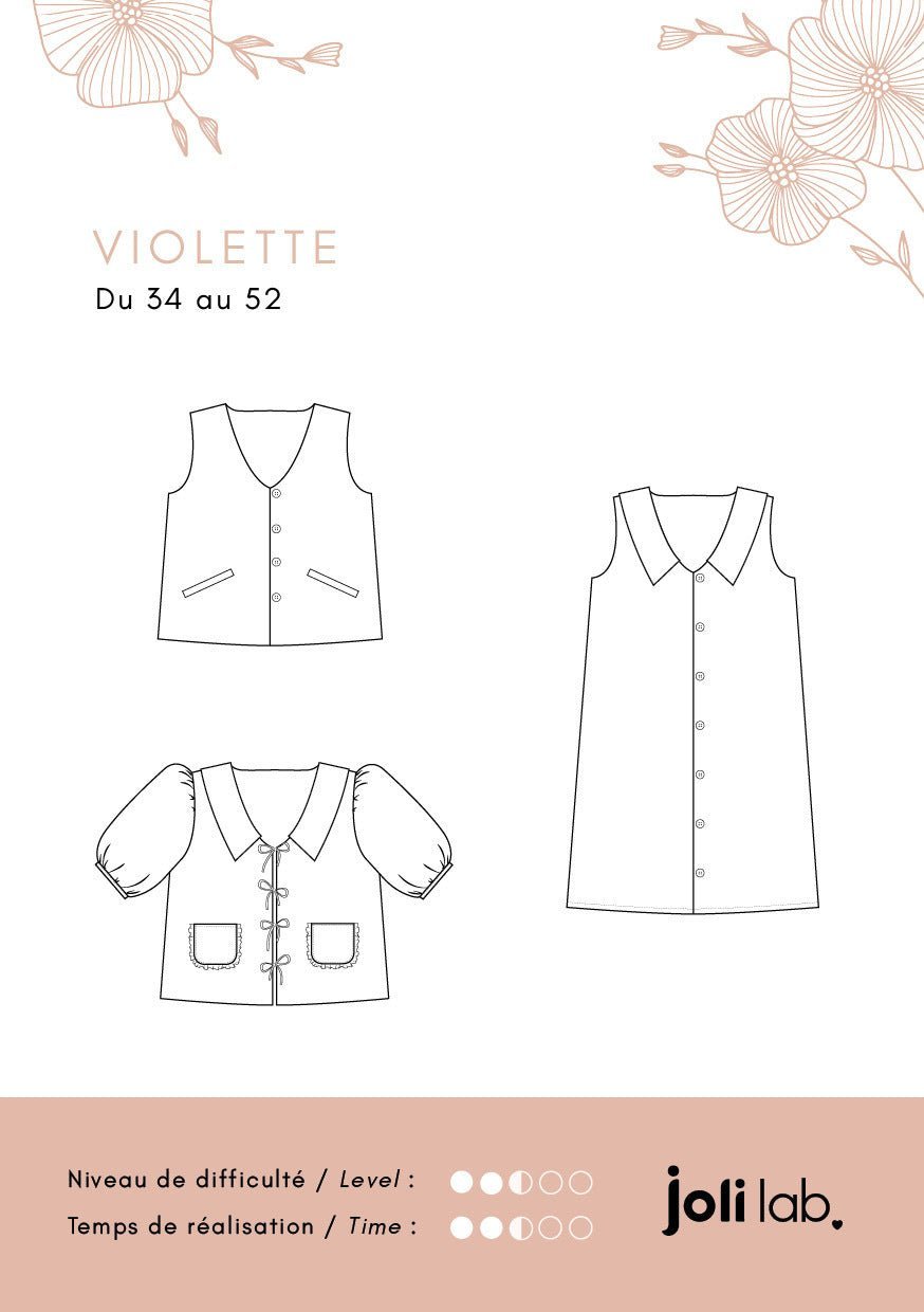 Top/Robe Violette - Patron Couture PDF - Joli Lab