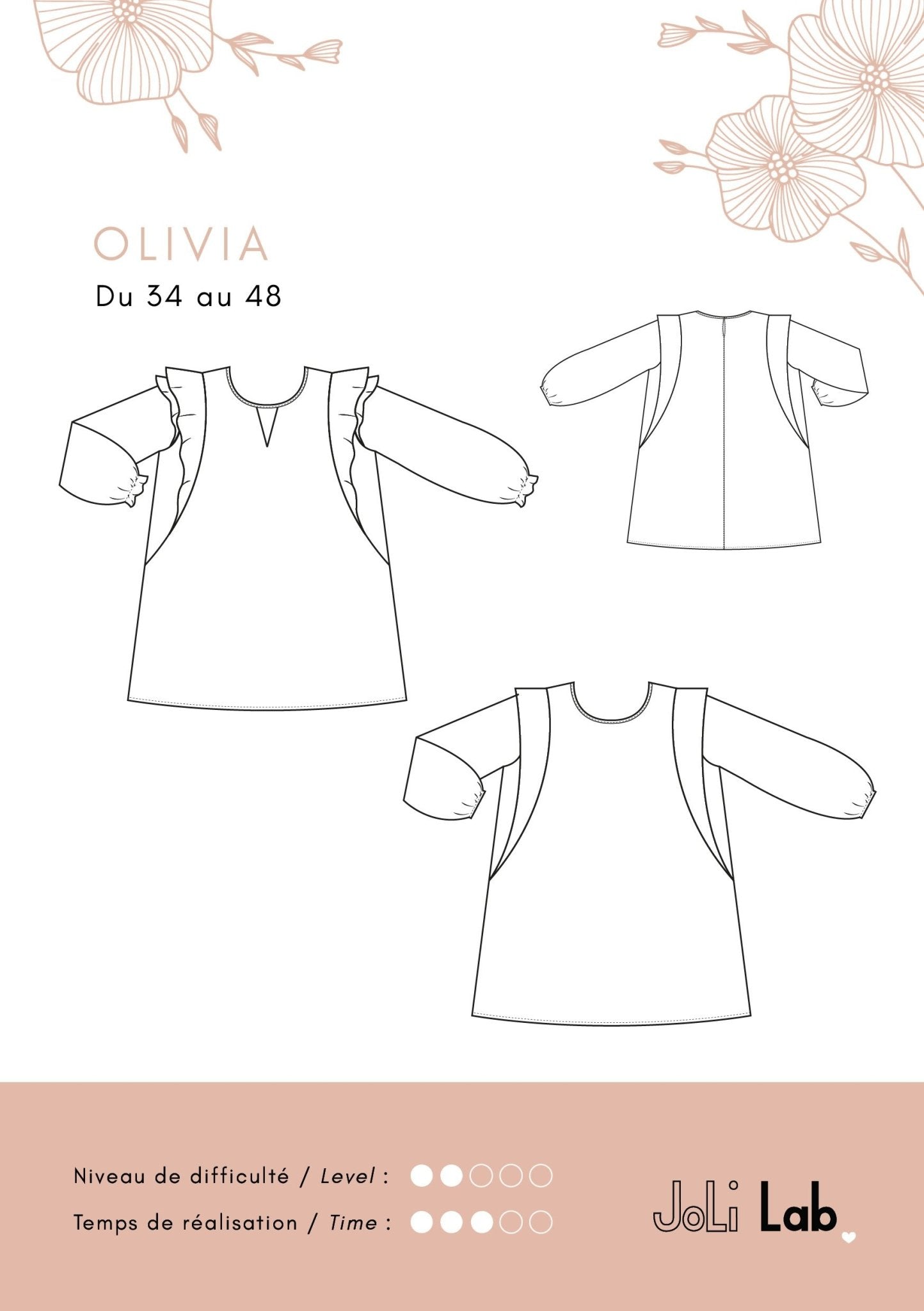 Olivia blouse - pattern PDF or paper - Joli Lab