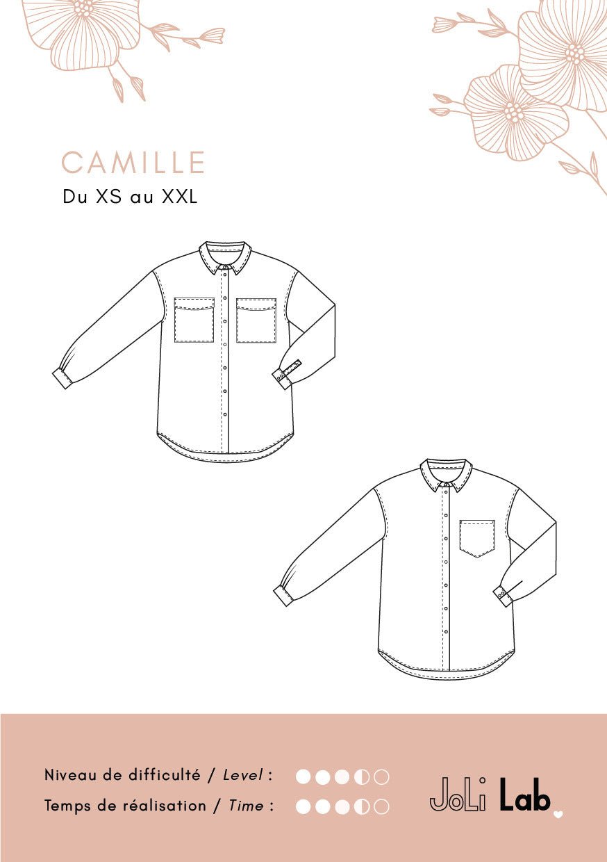 Camille shirt - pattern Couture PDF or paper - Joli Lab