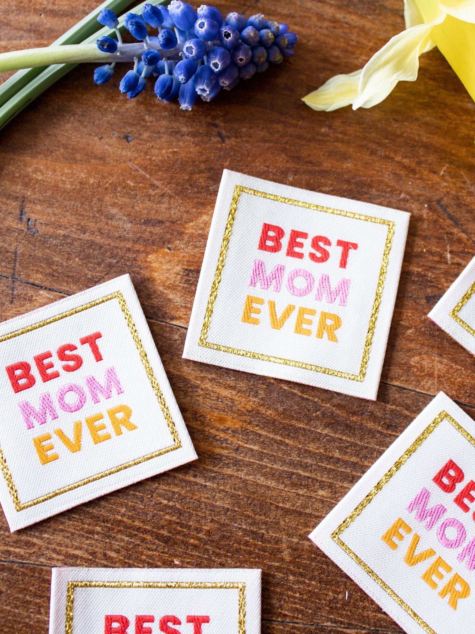 Woven labels - BEST MOM EVER (set of 5) - Joli Lab