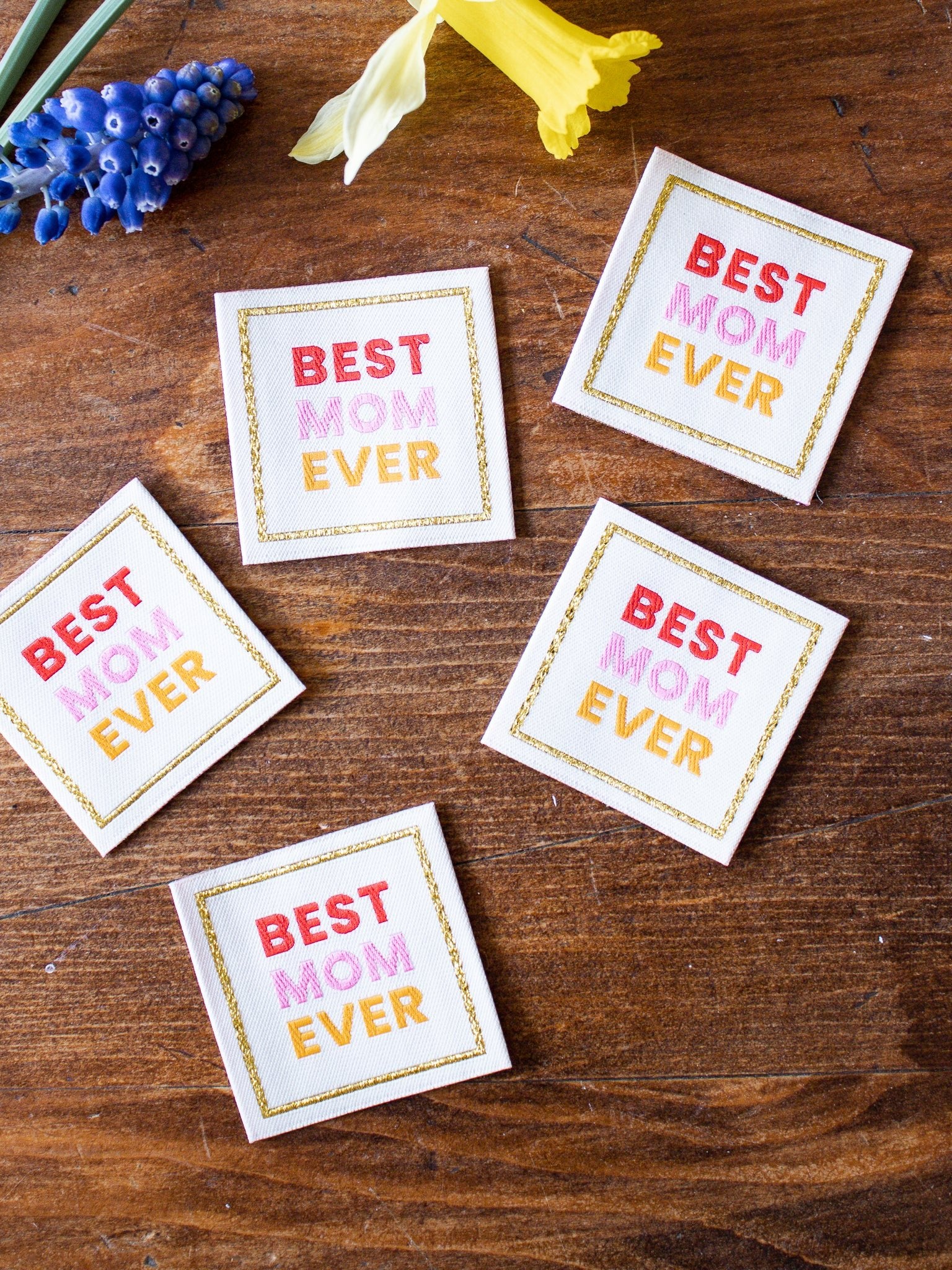 Woven labels - BEST MOM EVER (set of 5) - Joli Lab
