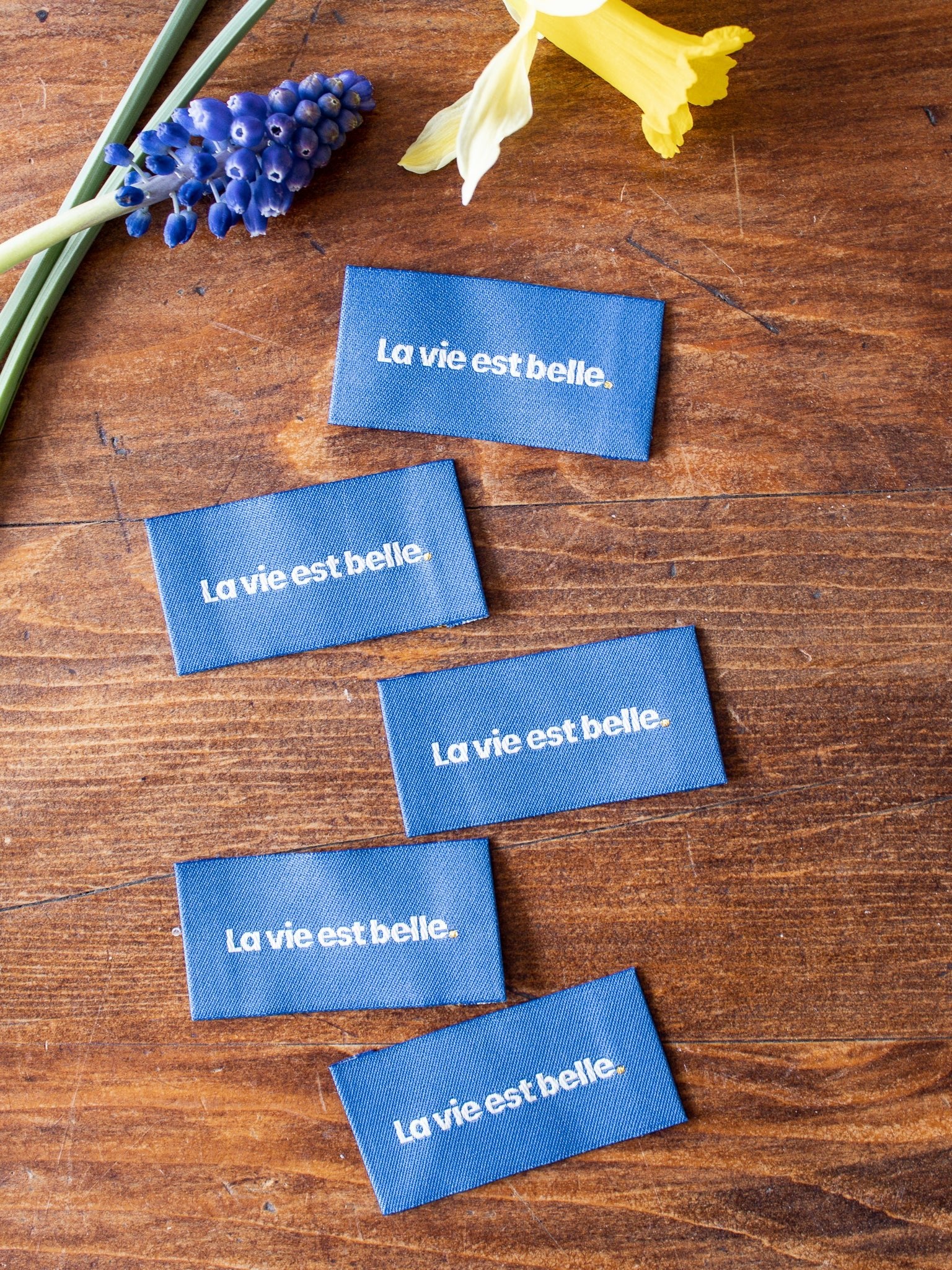 Woven labels - La vie est belle (set of 5) - Joli Lab