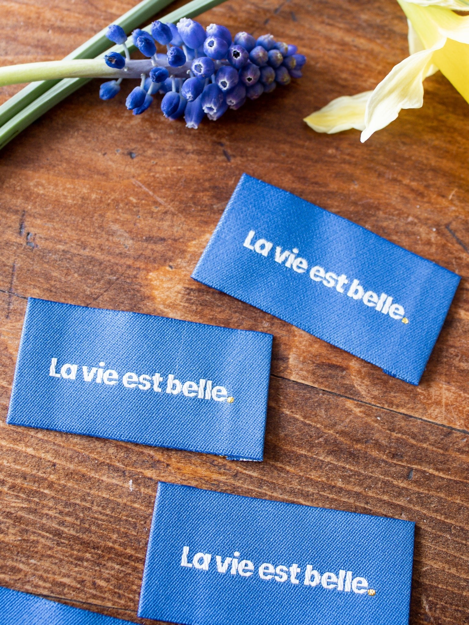 Woven labels - La vie est belle (set of 5) - Joli Lab