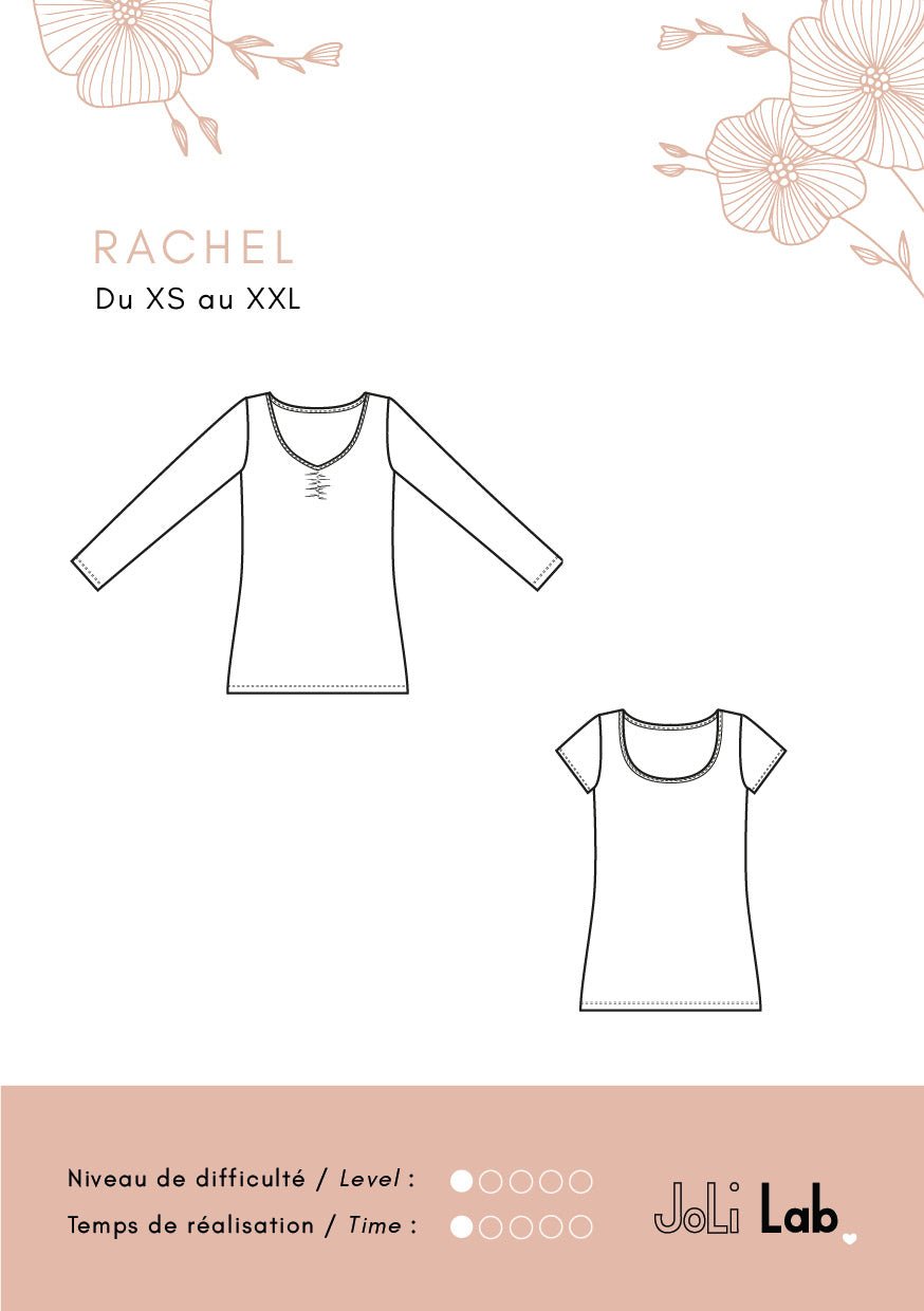 Nice sewing kit DUO - Rachel t-shirt (caramel + ecru) - Joli Lab