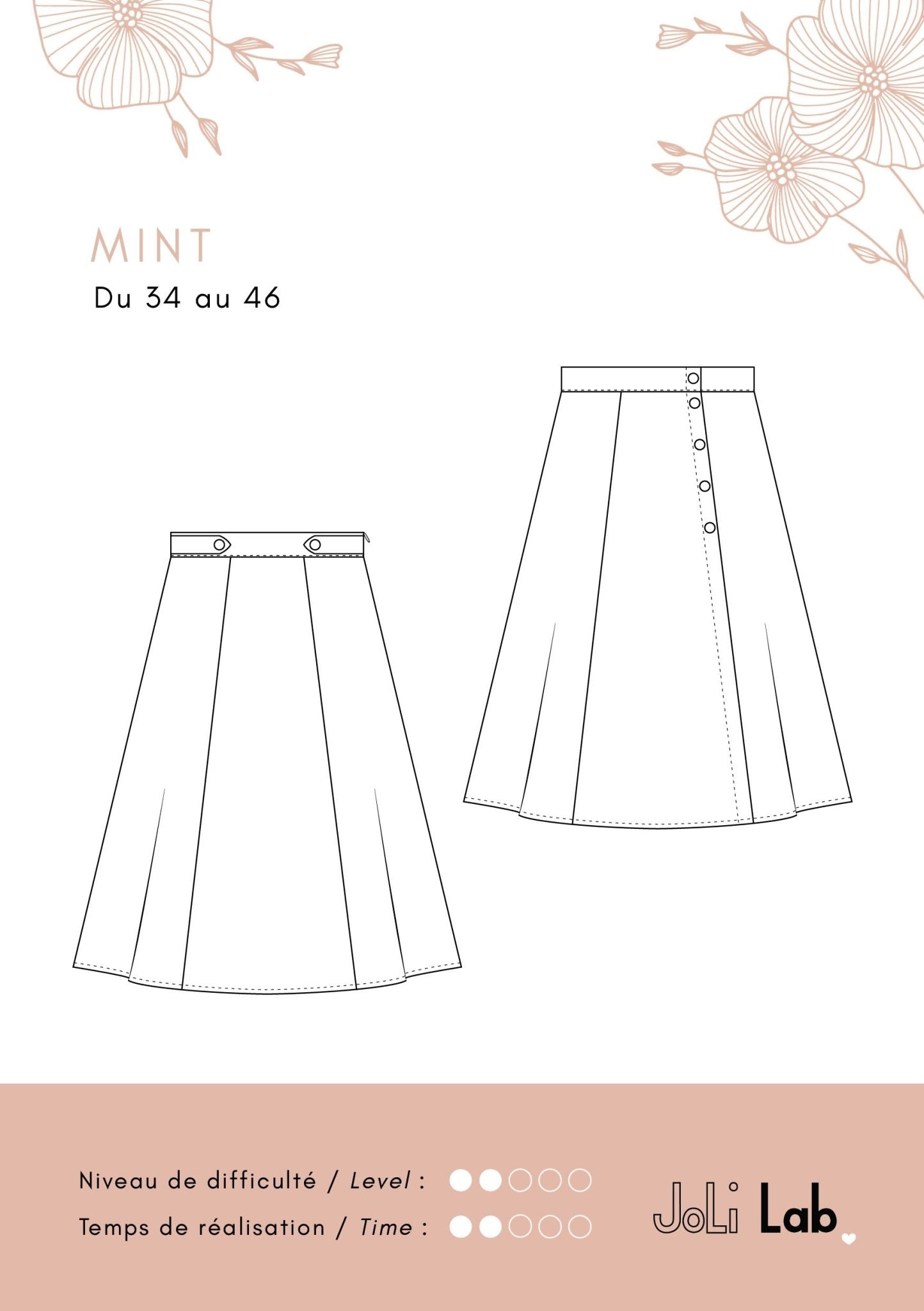 Mint Skirt - pattern paper  - Joli Lab